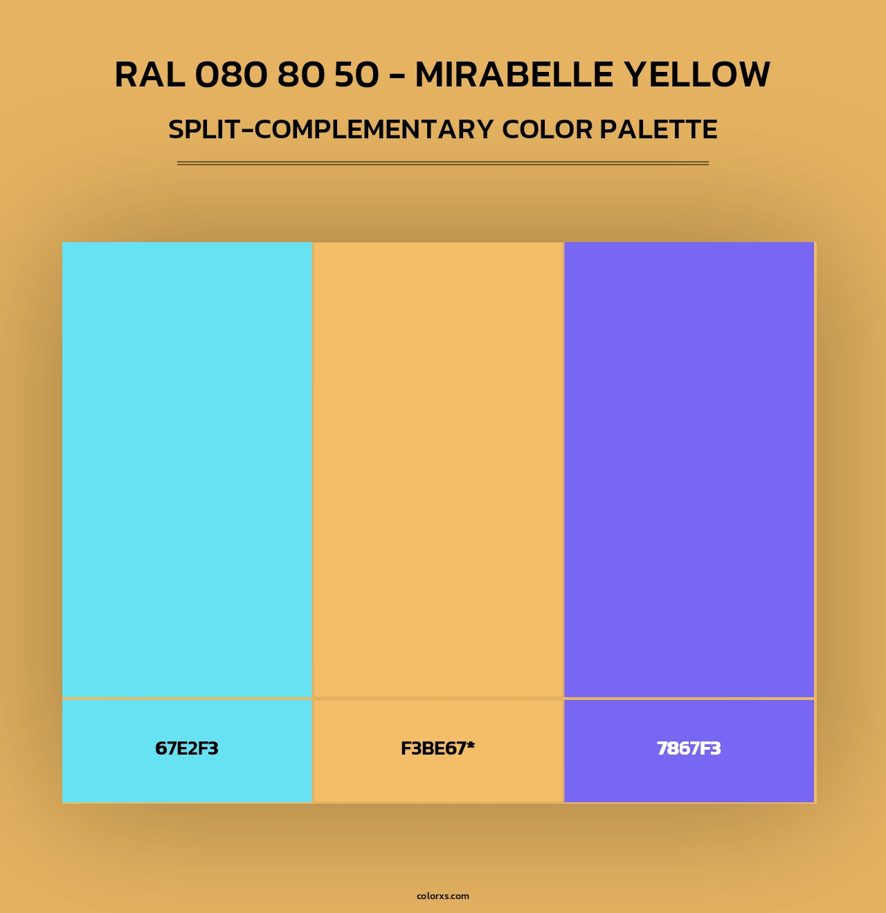 RAL 080 80 50 - Mirabelle Yellow - Split-Complementary Color Palette