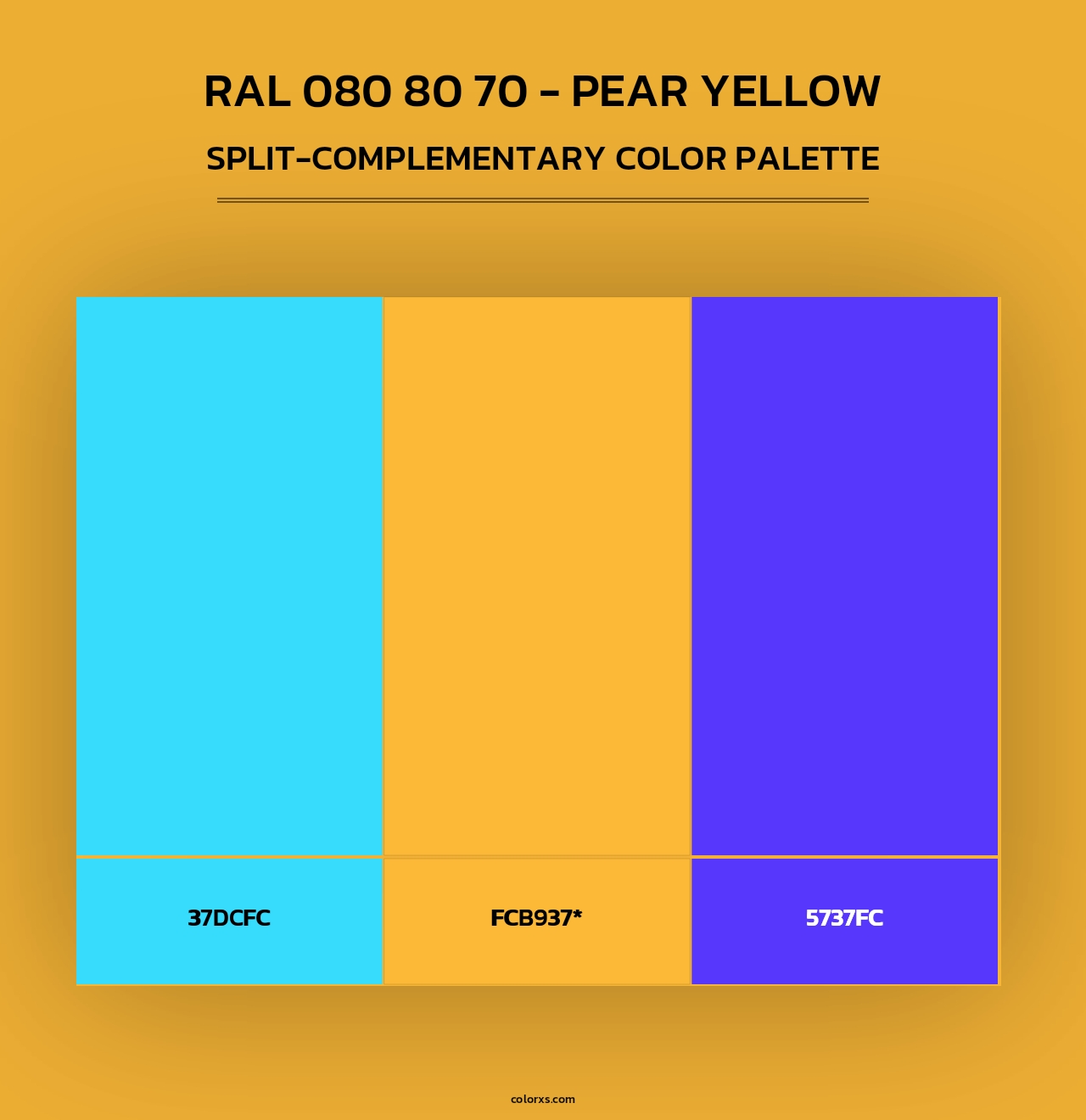 RAL 080 80 70 - Pear Yellow - Split-Complementary Color Palette