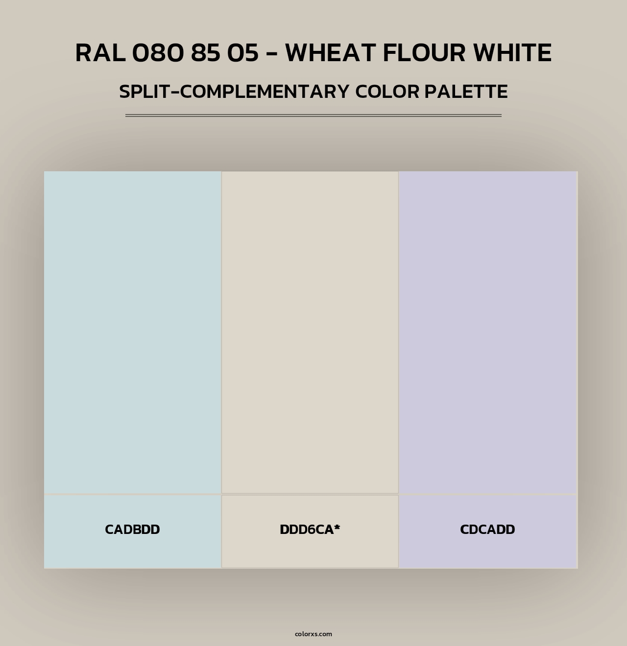 RAL 080 85 05 - Wheat Flour White - Split-Complementary Color Palette