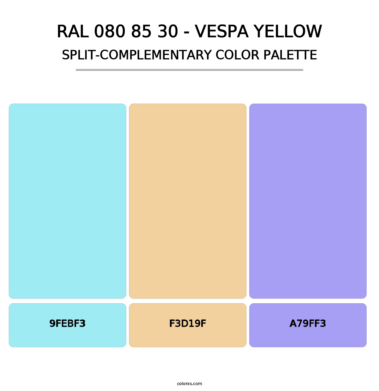 RAL 080 85 30 - Vespa Yellow - Split-Complementary Color Palette