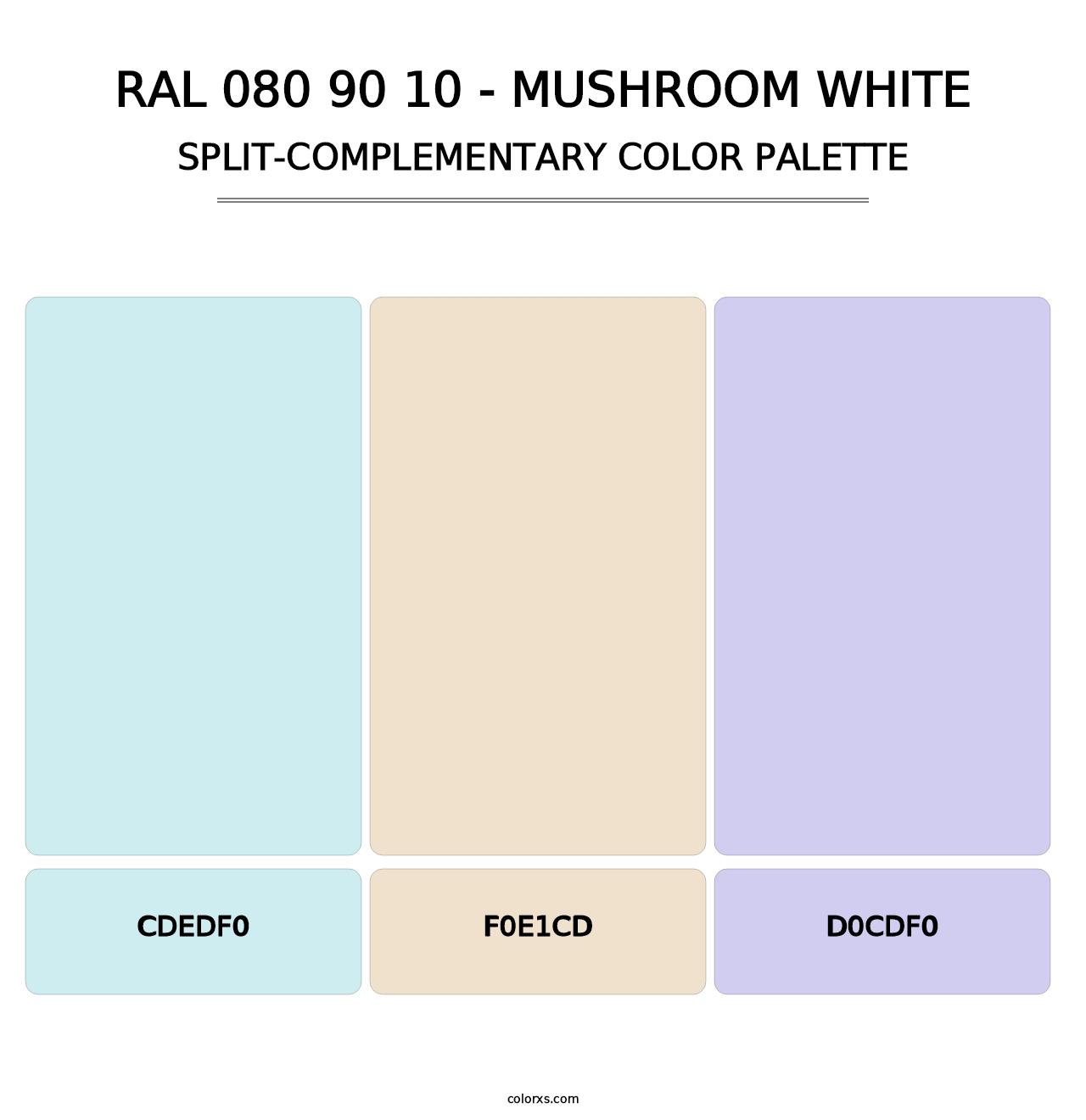 RAL 080 90 10 - Mushroom White - Split-Complementary Color Palette