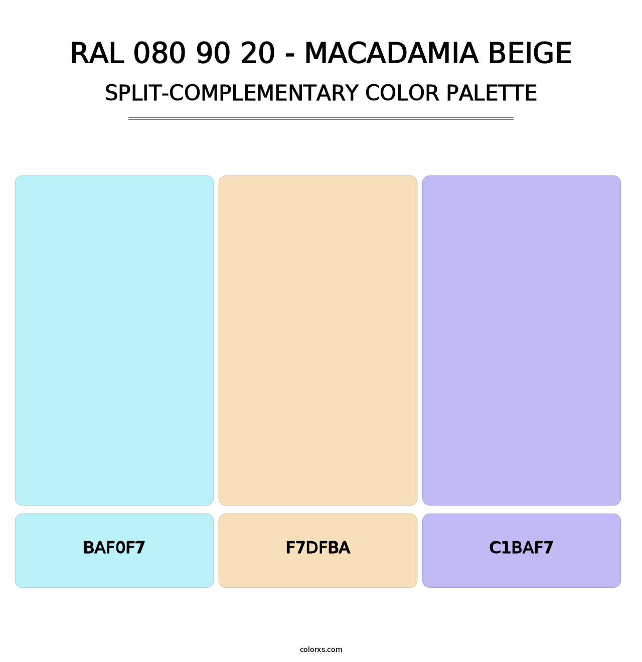 RAL 080 90 20 - Macadamia Beige - Split-Complementary Color Palette