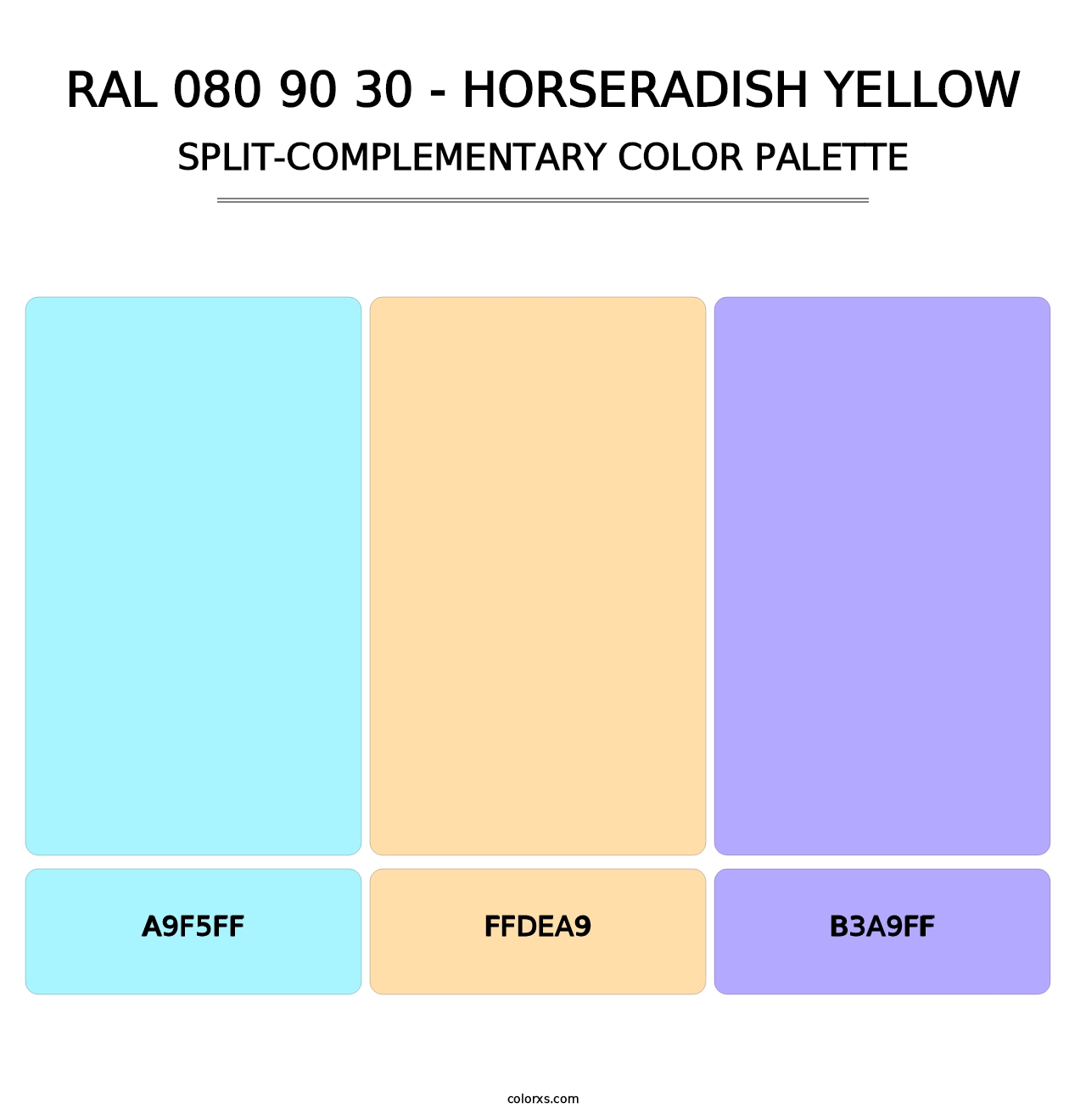 RAL 080 90 30 - Horseradish Yellow - Split-Complementary Color Palette