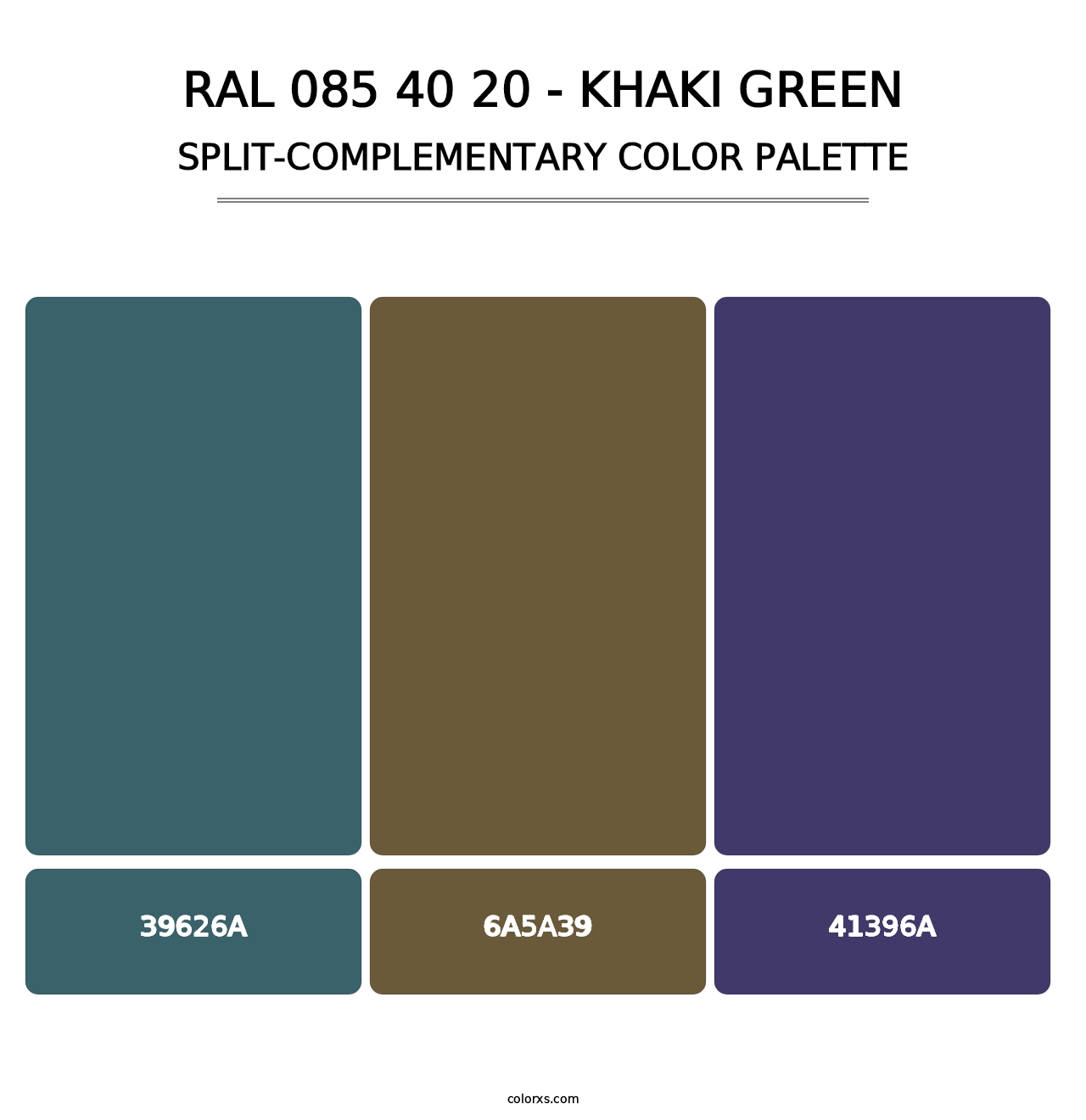 RAL 085 40 20 - Khaki Green - Split-Complementary Color Palette
