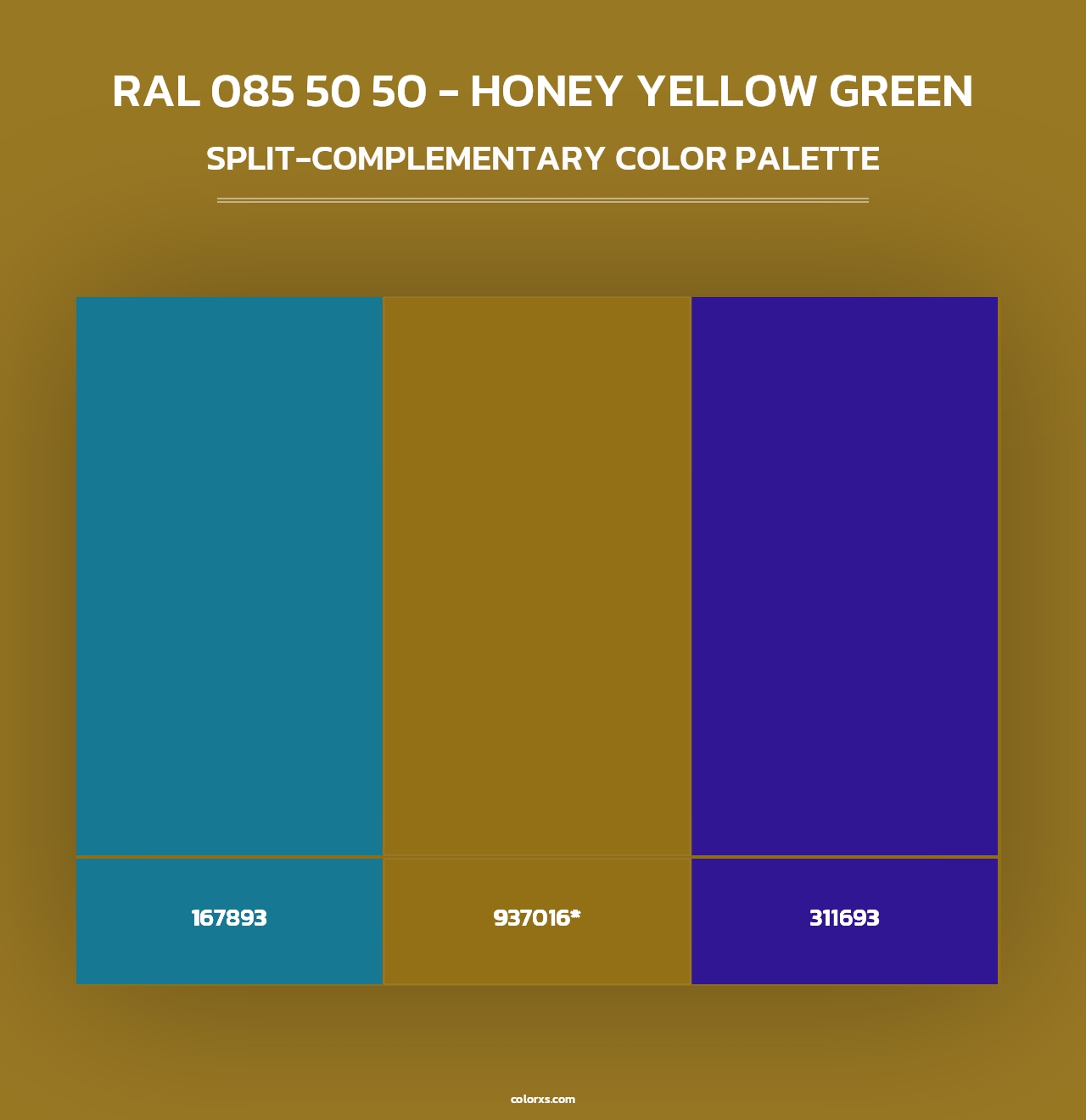 RAL 085 50 50 - Honey Yellow Green - Split-Complementary Color Palette