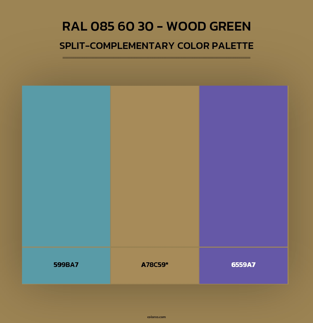 RAL 085 60 30 - Wood Green - Split-Complementary Color Palette