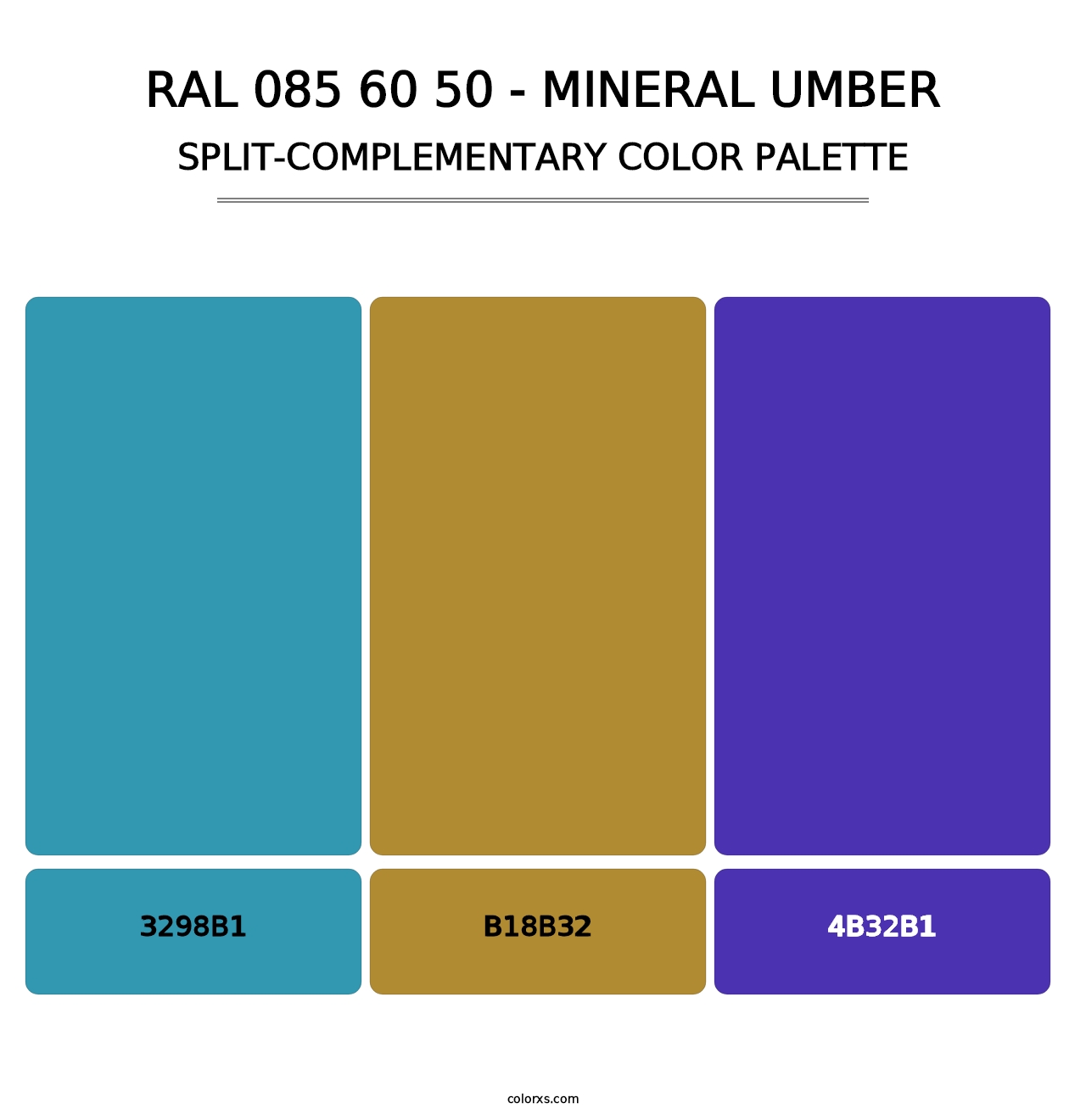 RAL 085 60 50 - Mineral Umber - Split-Complementary Color Palette