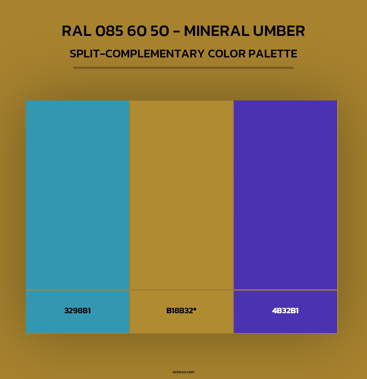 RAL 085 60 50 - Mineral Umber - Split-Complementary Color Palette