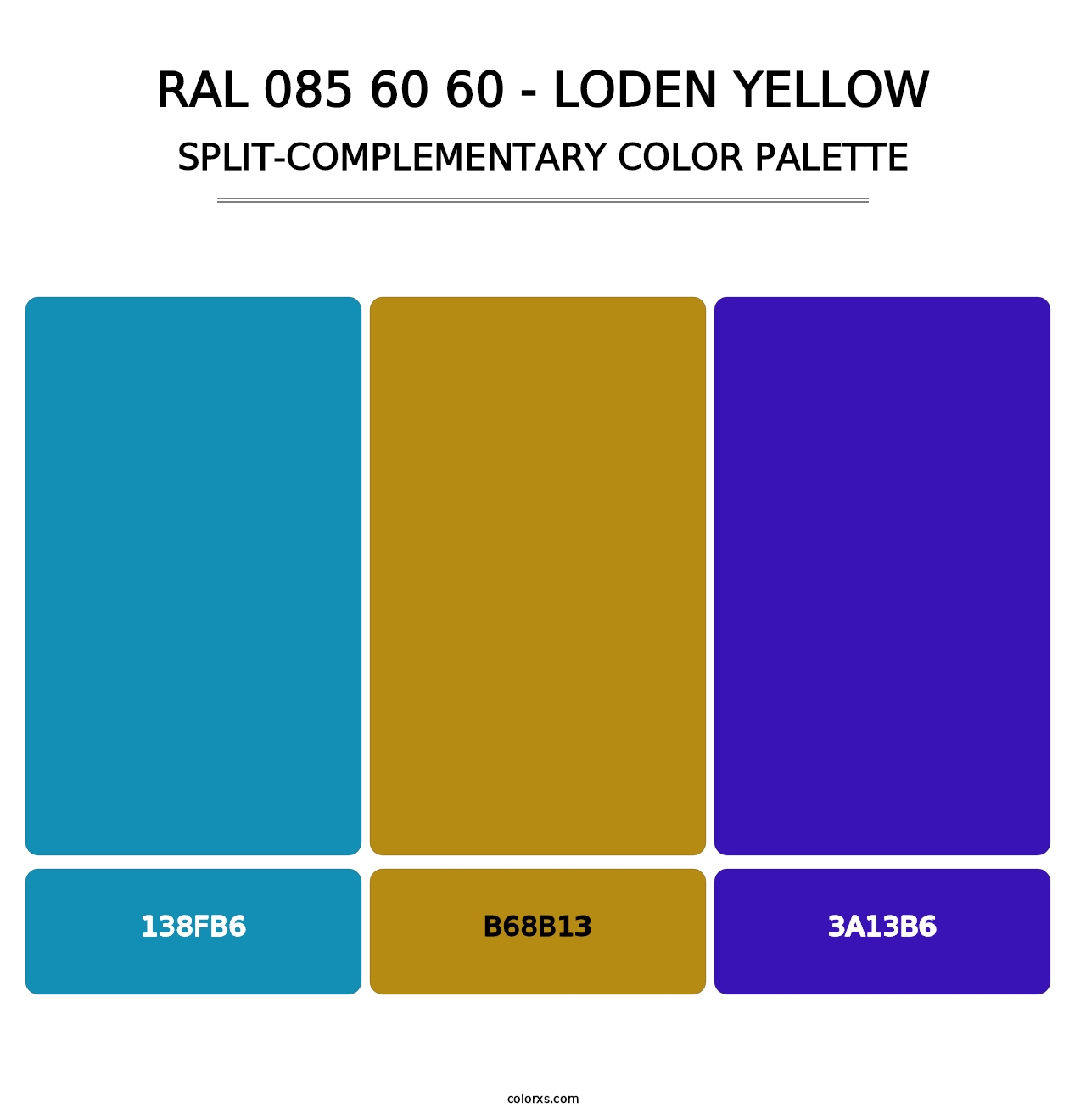 RAL 085 60 60 - Loden Yellow - Split-Complementary Color Palette