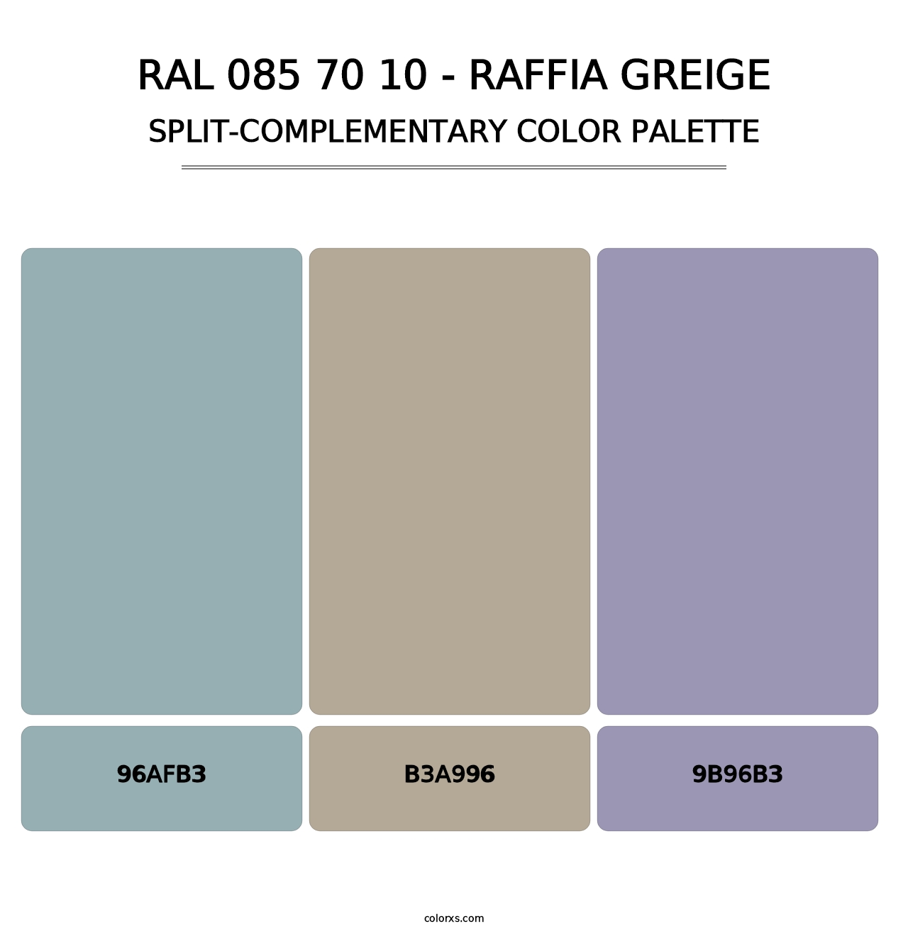 RAL 085 70 10 - Raffia Greige - Split-Complementary Color Palette