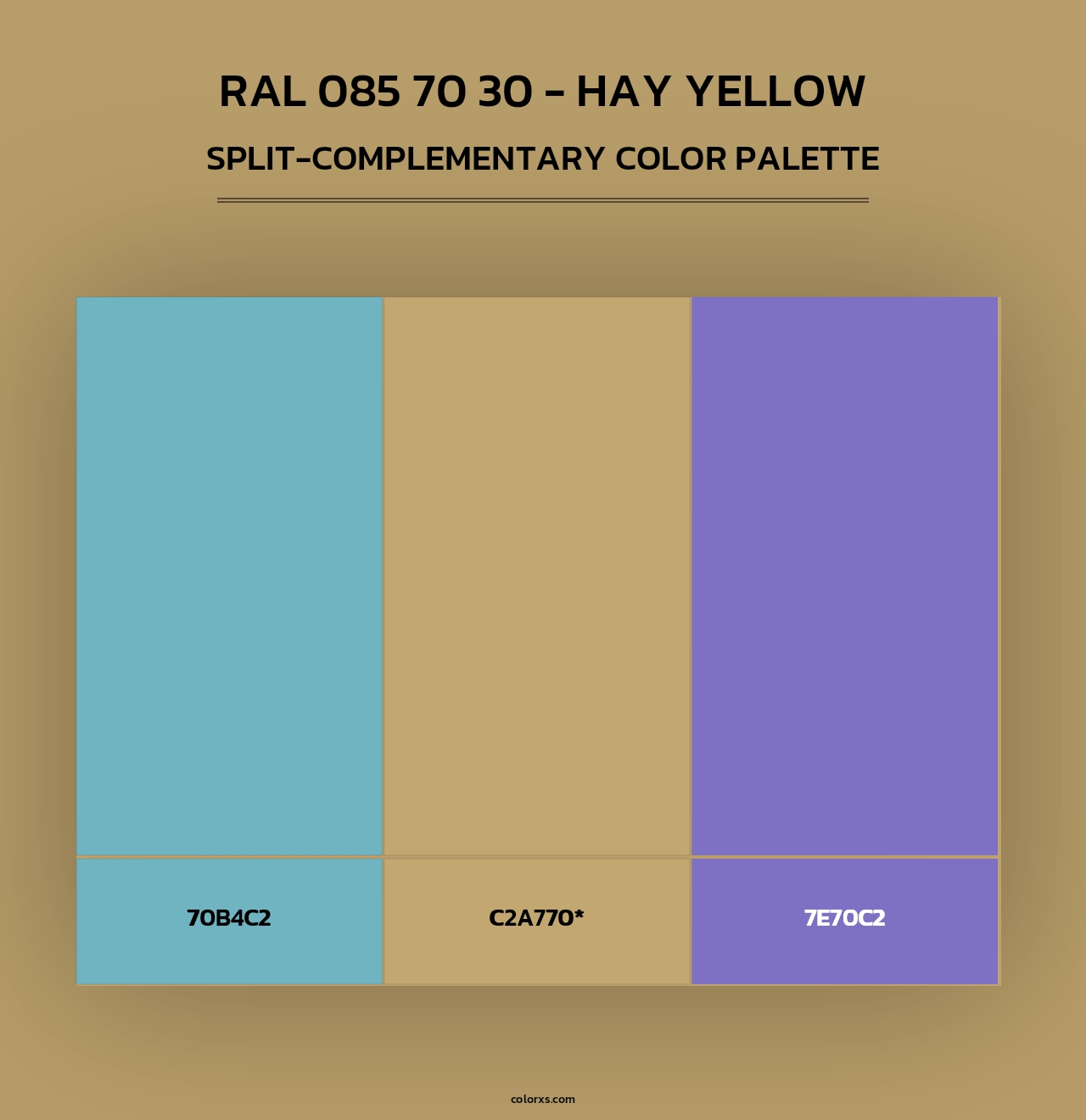 RAL 085 70 30 - Hay Yellow - Split-Complementary Color Palette