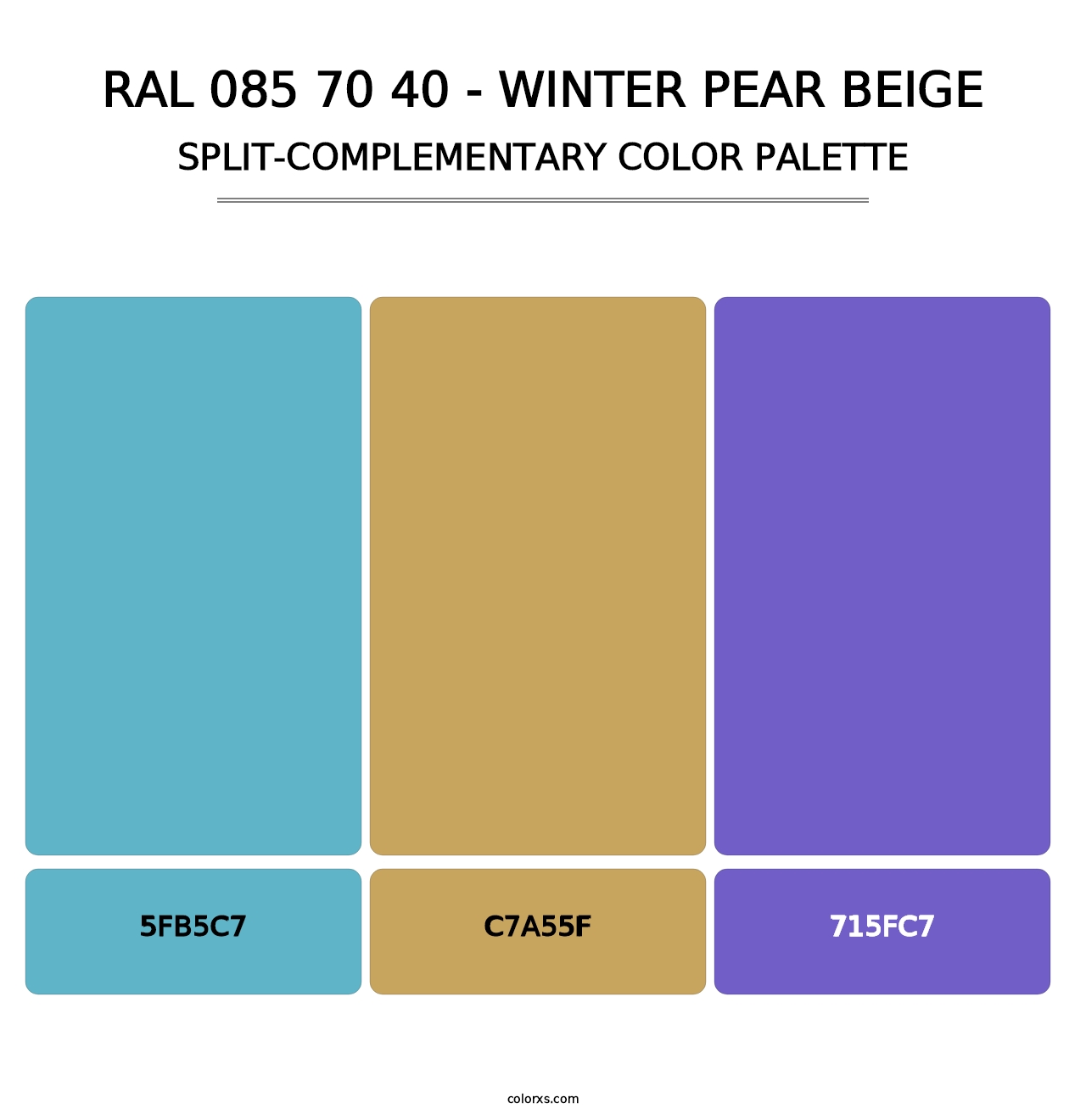 RAL 085 70 40 - Winter Pear Beige - Split-Complementary Color Palette
