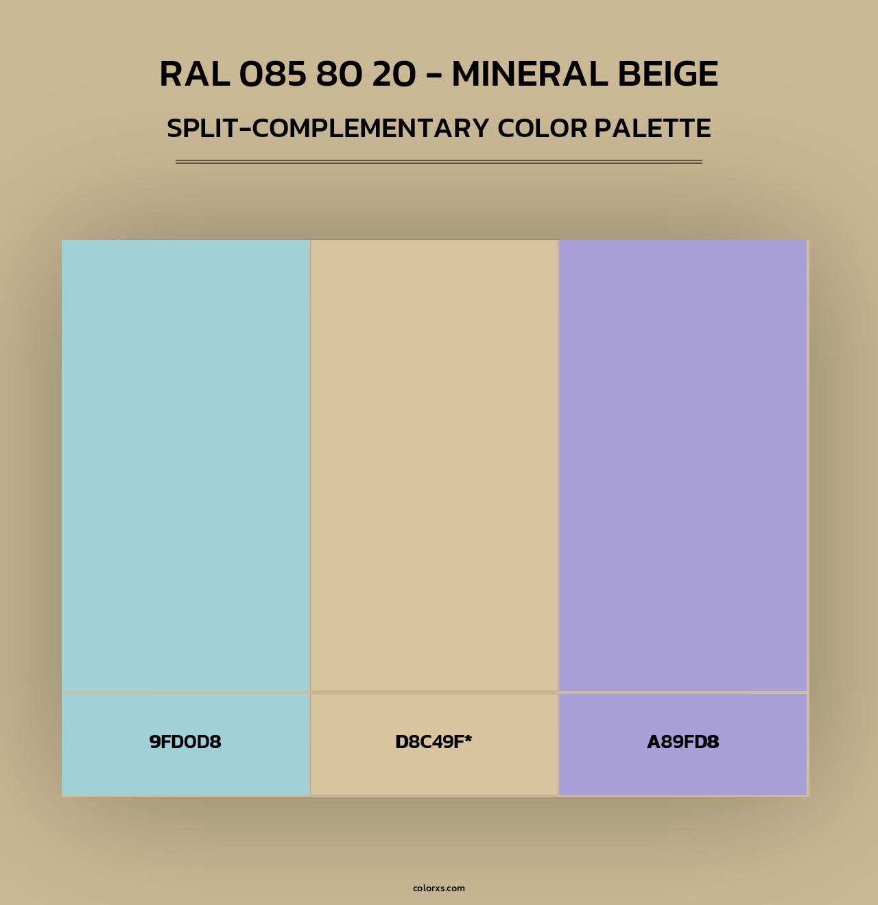 RAL 085 80 20 - Mineral Beige - Split-Complementary Color Palette