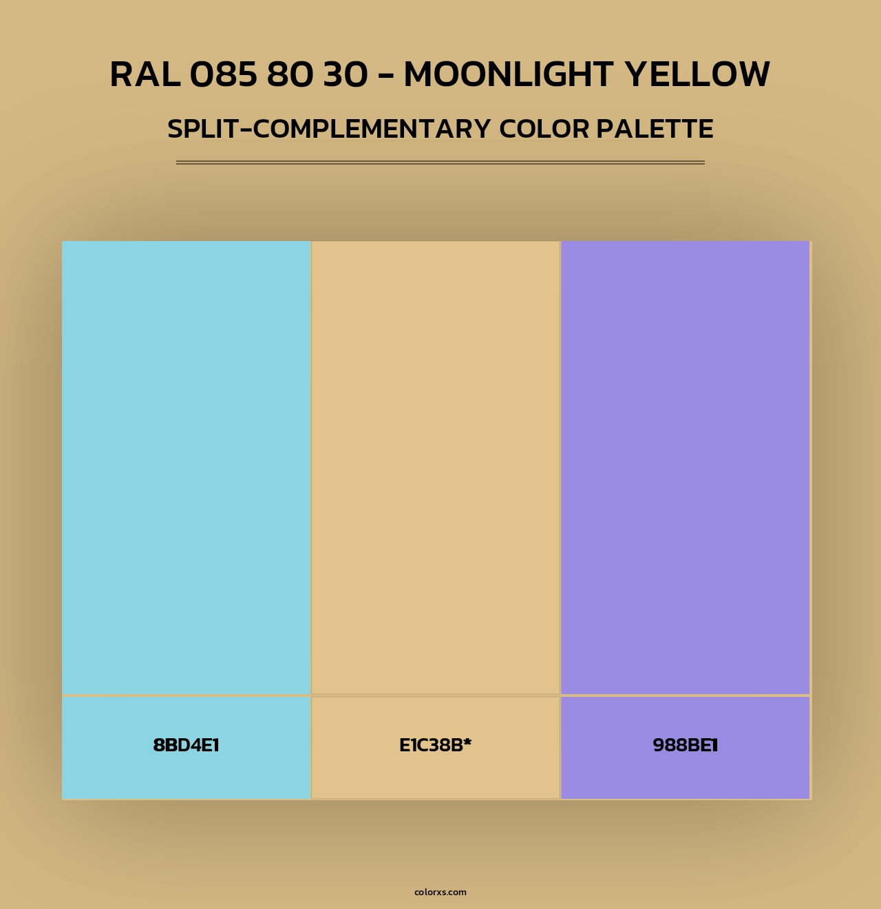 RAL 085 80 30 - Moonlight Yellow - Split-Complementary Color Palette