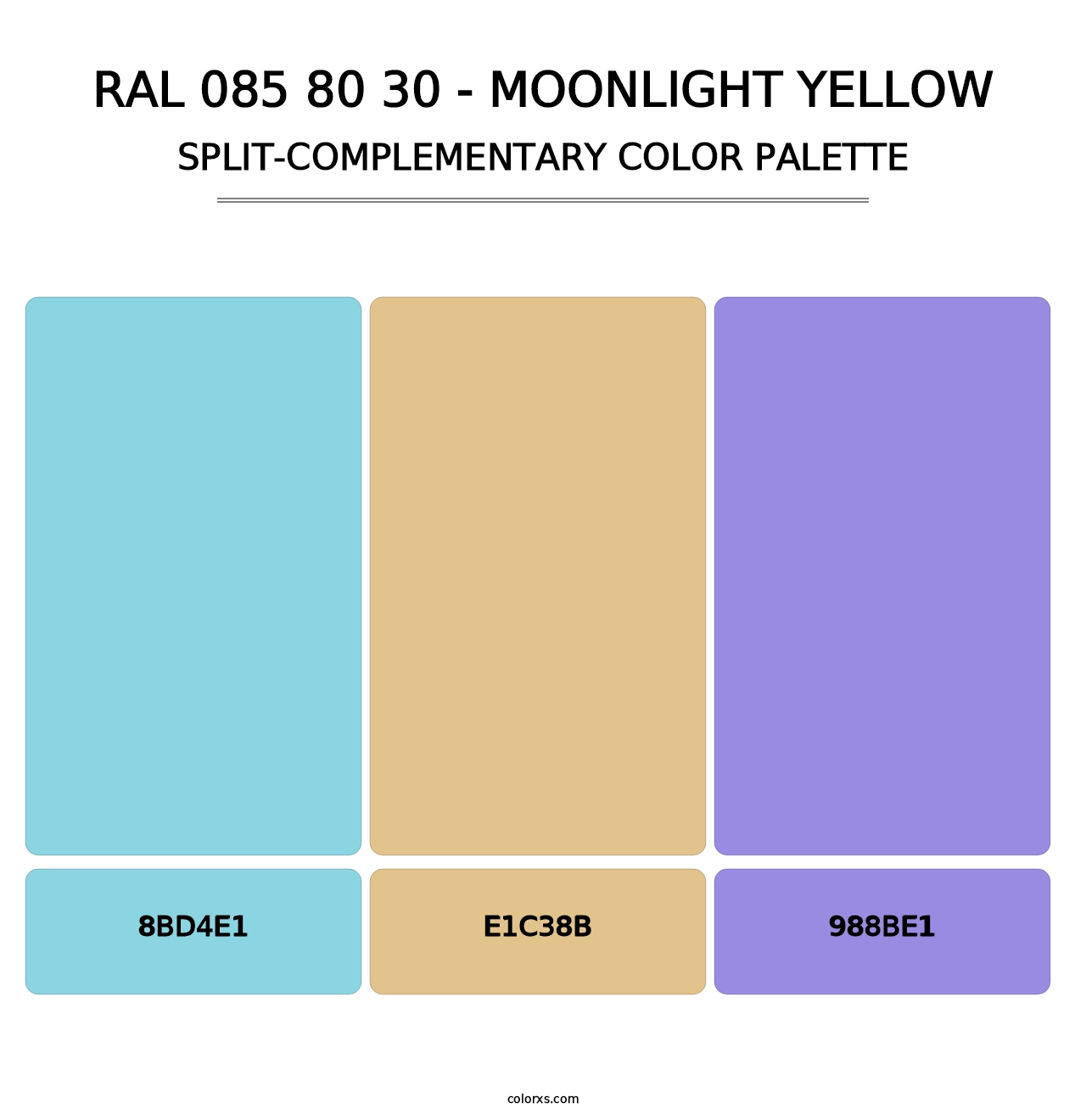 RAL 085 80 30 - Moonlight Yellow - Split-Complementary Color Palette