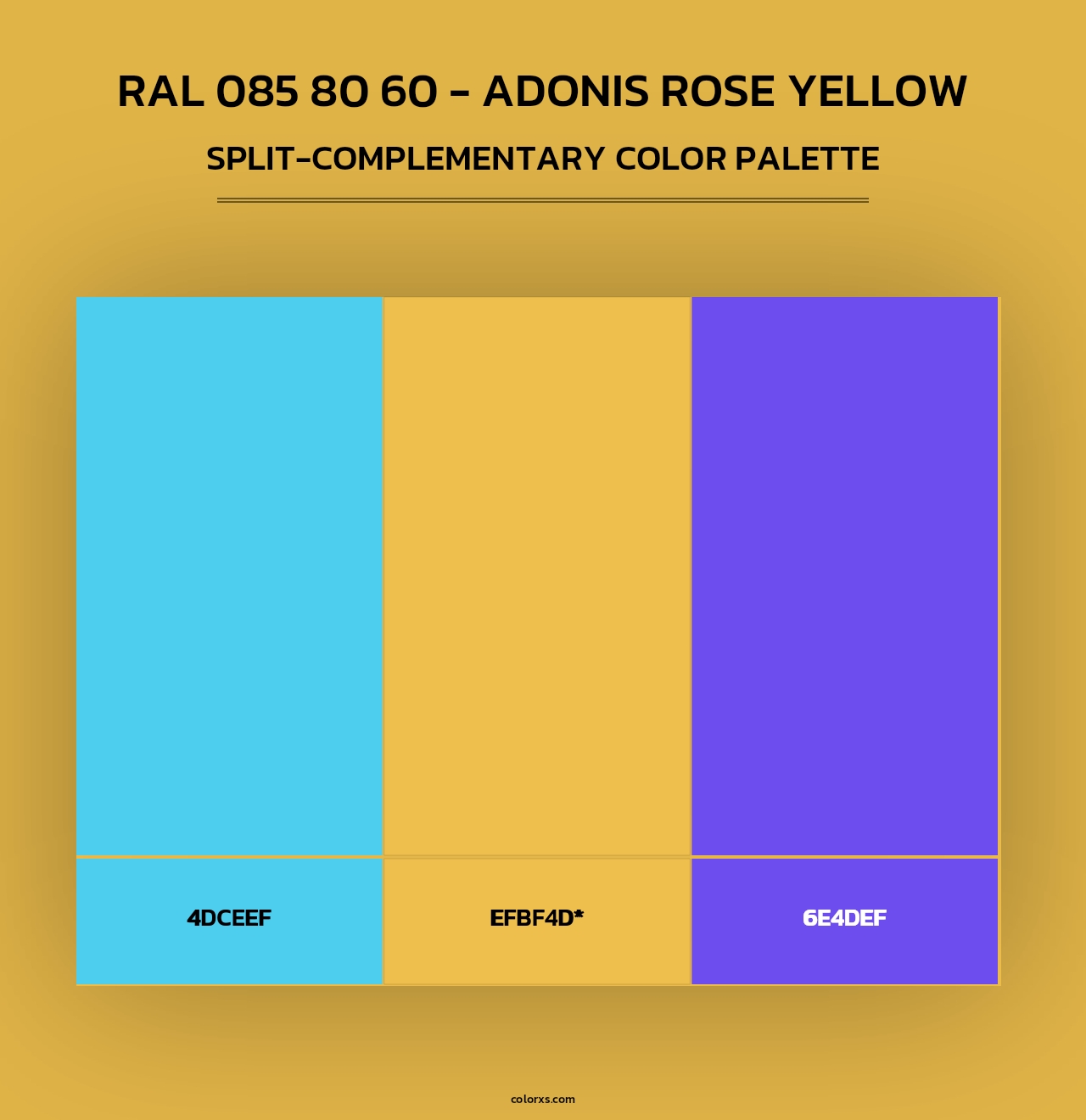 RAL 085 80 60 - Adonis Rose Yellow - Split-Complementary Color Palette