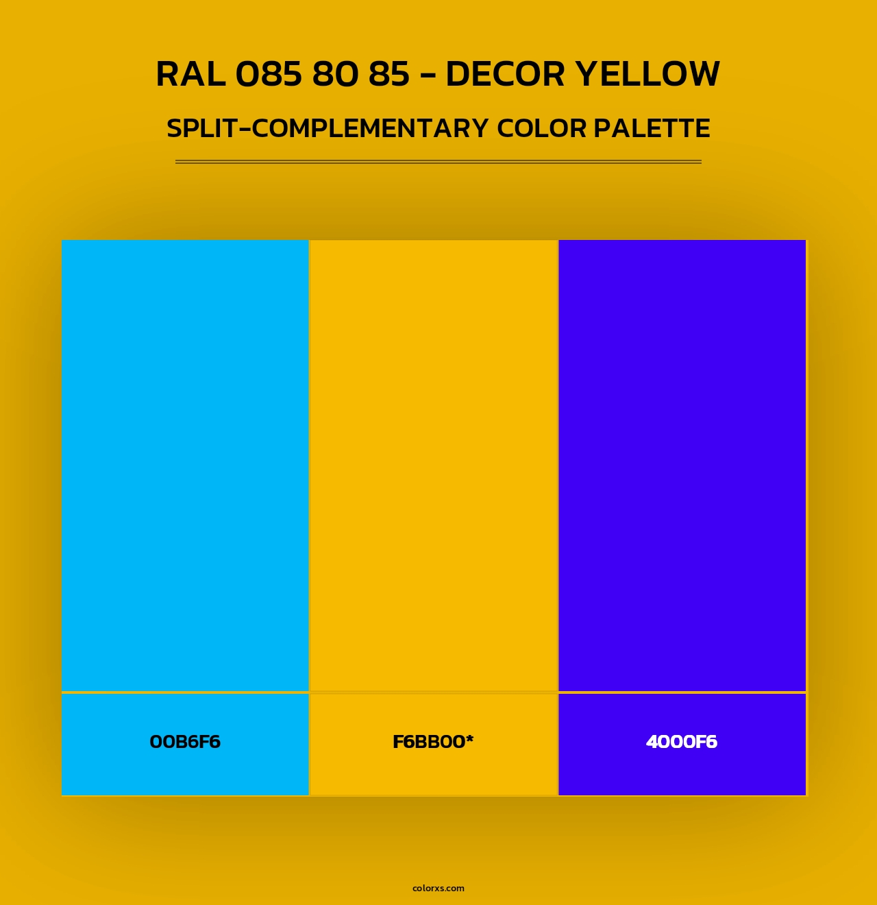 RAL 085 80 85 - Decor Yellow - Split-Complementary Color Palette