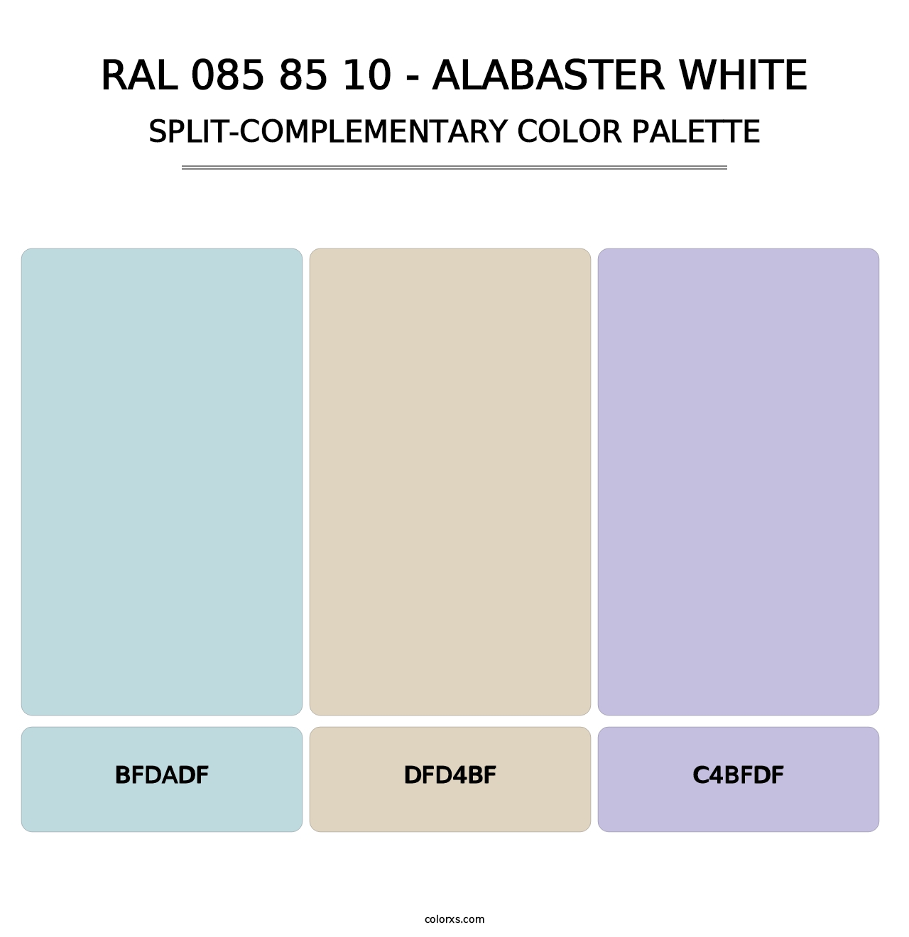 RAL 085 85 10 - Alabaster White - Split-Complementary Color Palette