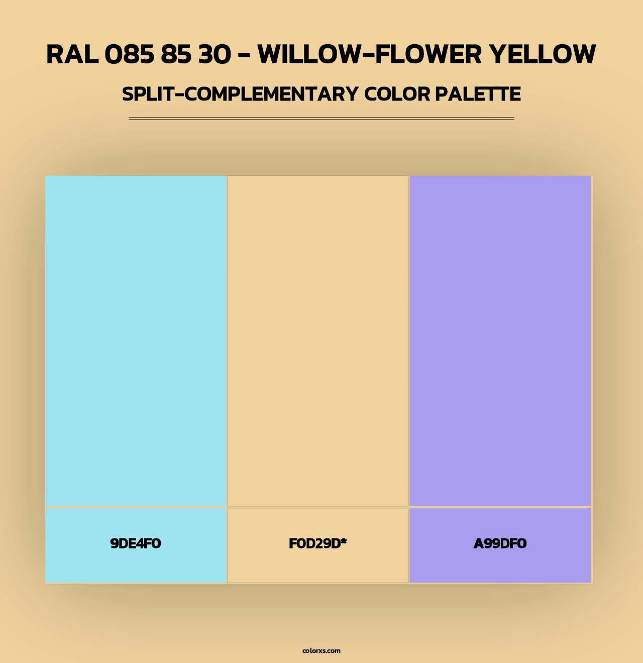 RAL 085 85 30 - Willow-Flower Yellow - Split-Complementary Color Palette