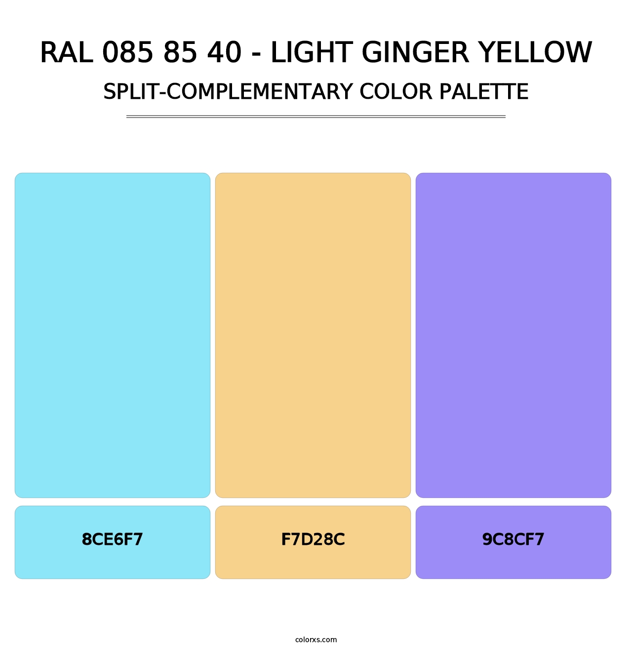 RAL 085 85 40 - Light Ginger Yellow - Split-Complementary Color Palette