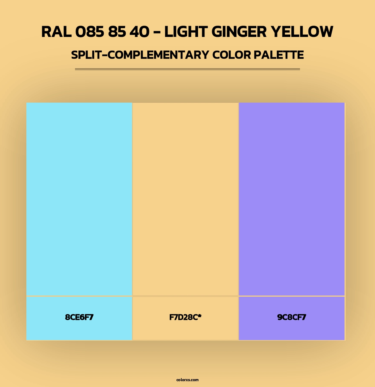 RAL 085 85 40 - Light Ginger Yellow - Split-Complementary Color Palette