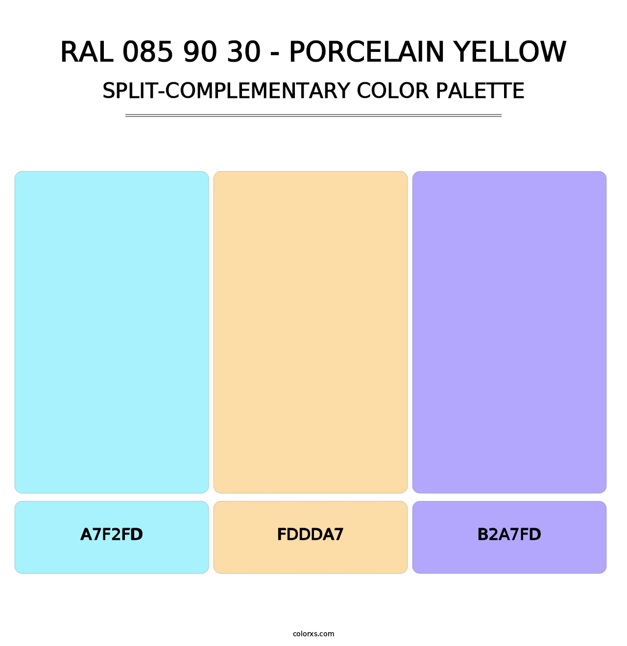 RAL 085 90 30 - Porcelain Yellow - Split-Complementary Color Palette