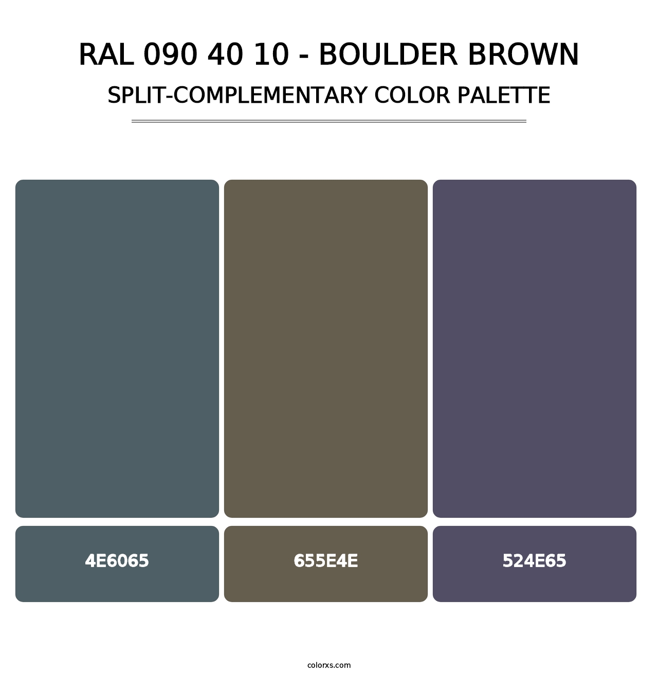 RAL 090 40 10 - Boulder Brown - Split-Complementary Color Palette