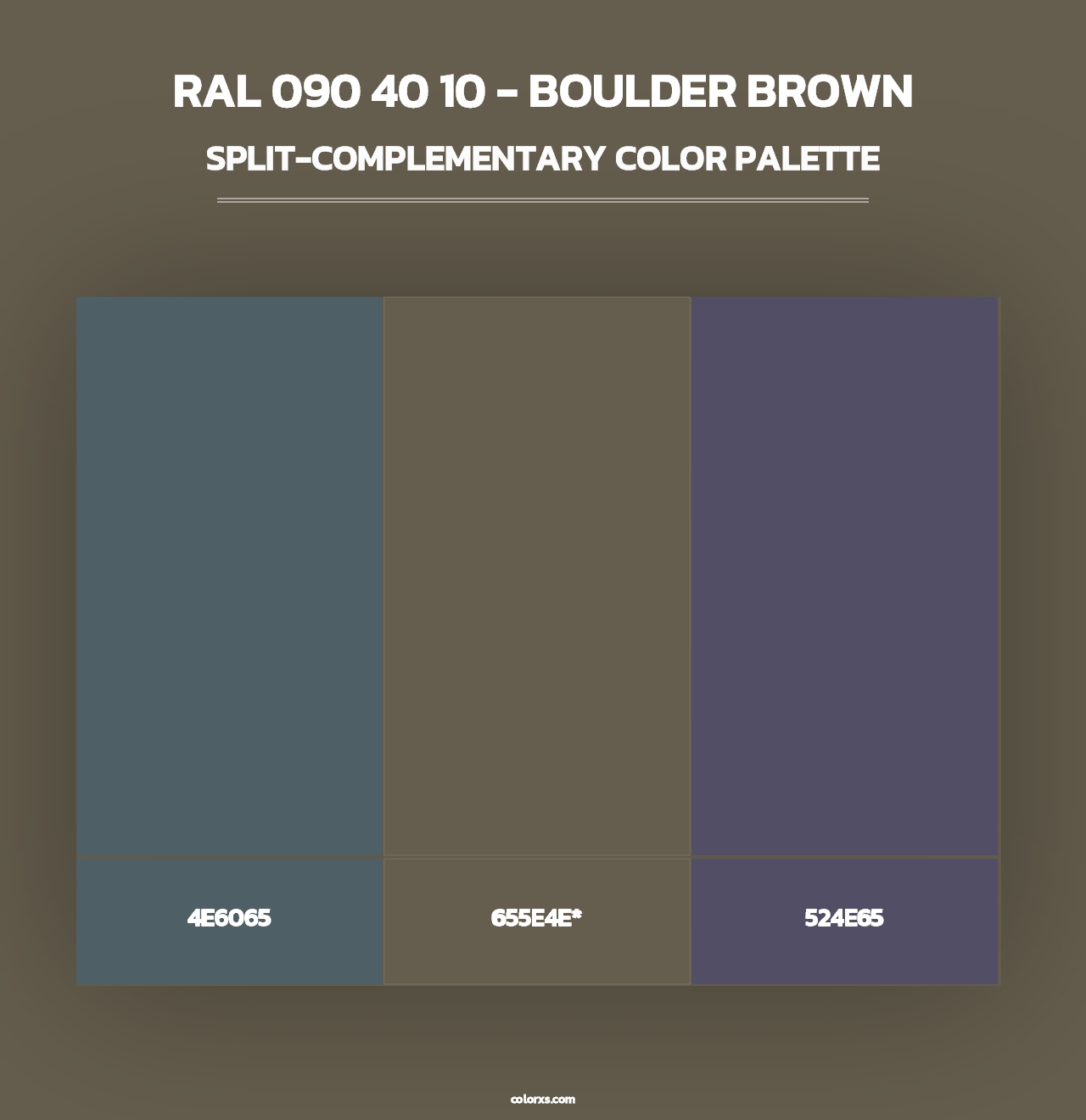 RAL 090 40 10 - Boulder Brown - Split-Complementary Color Palette