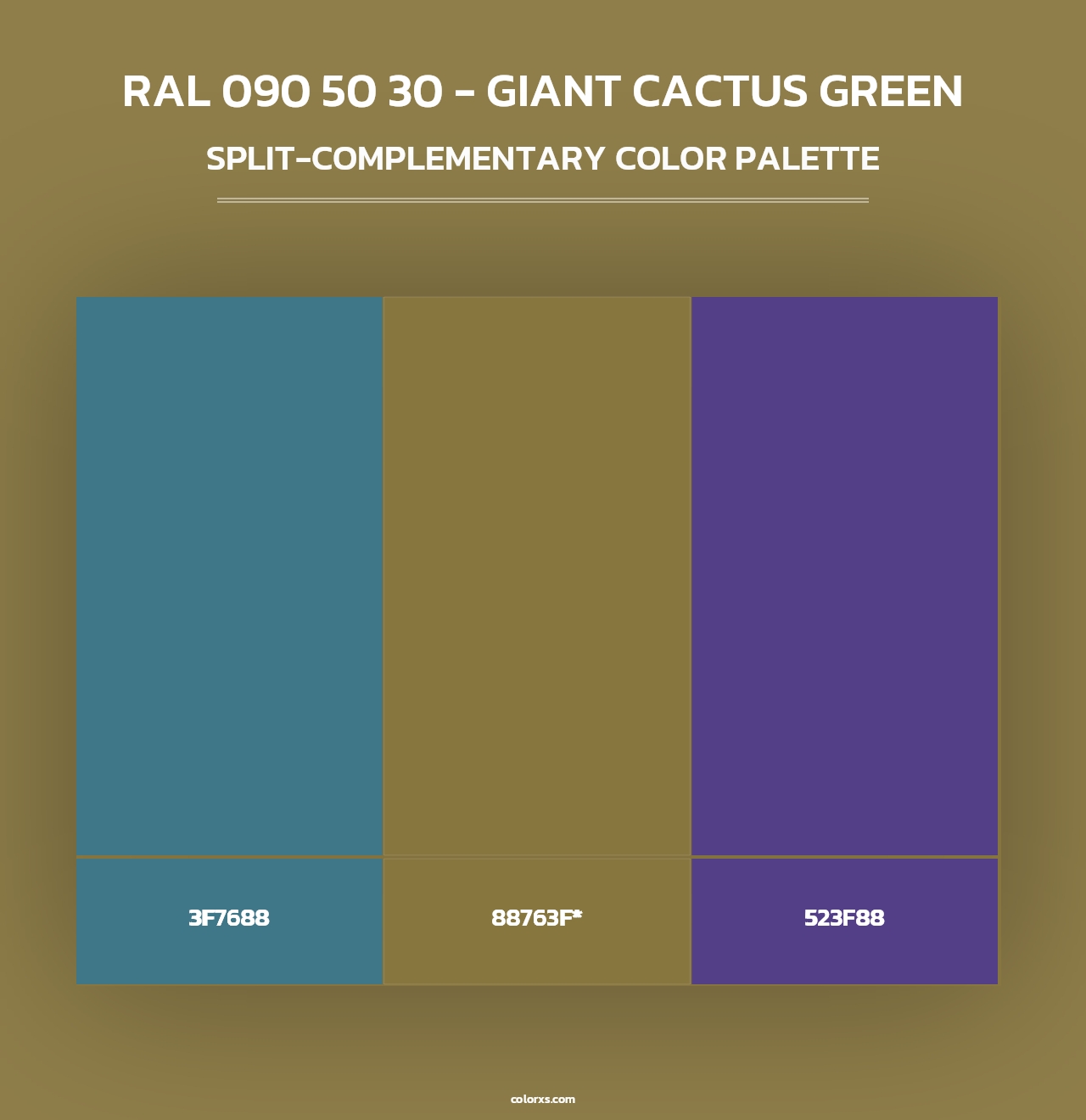 RAL 090 50 30 - Giant Cactus Green - Split-Complementary Color Palette