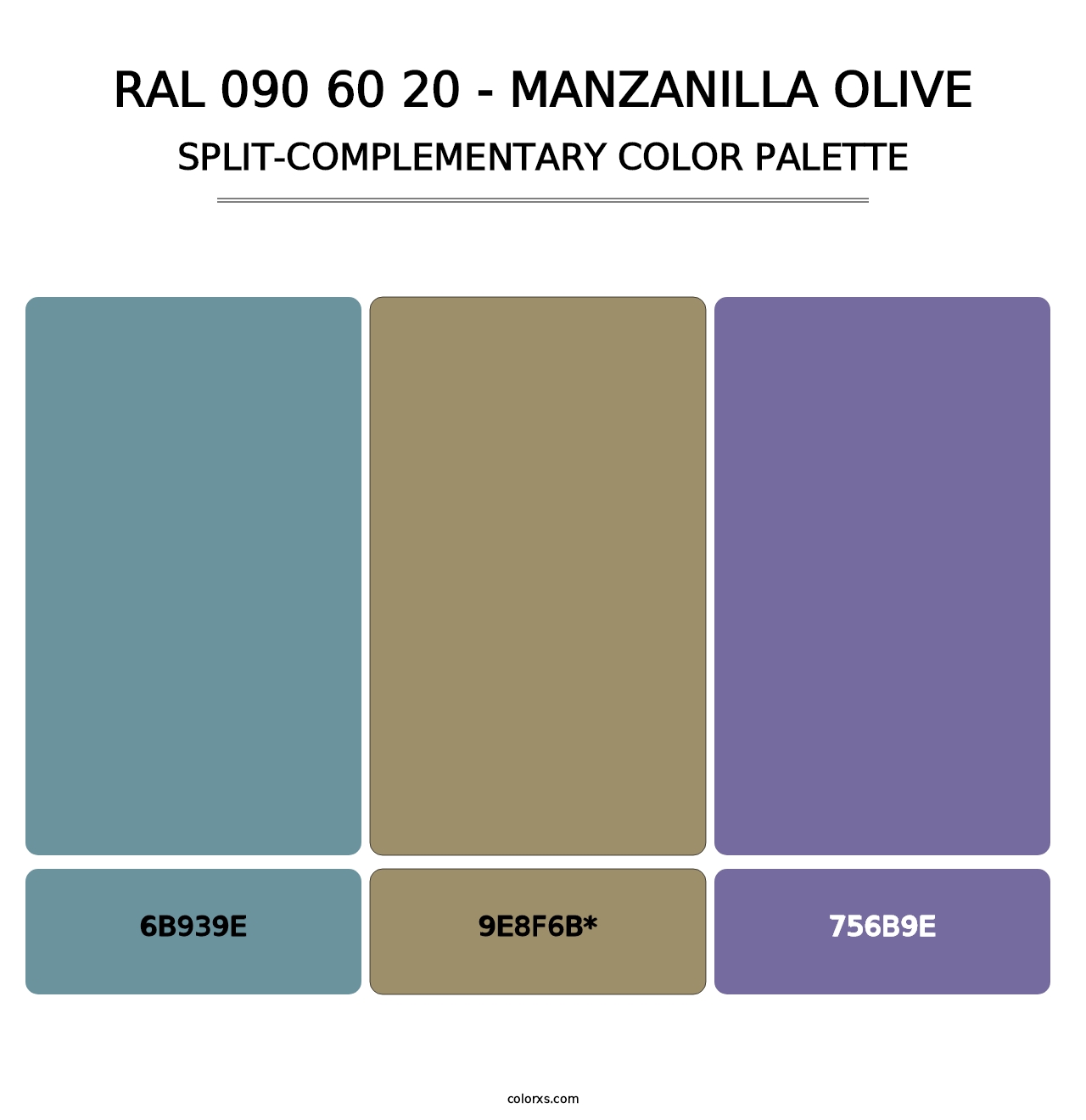 RAL 090 60 20 - Manzanilla Olive - Split-Complementary Color Palette
