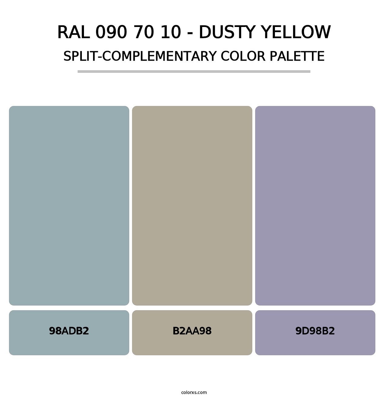 RAL 090 70 10 - Dusty Yellow - Split-Complementary Color Palette