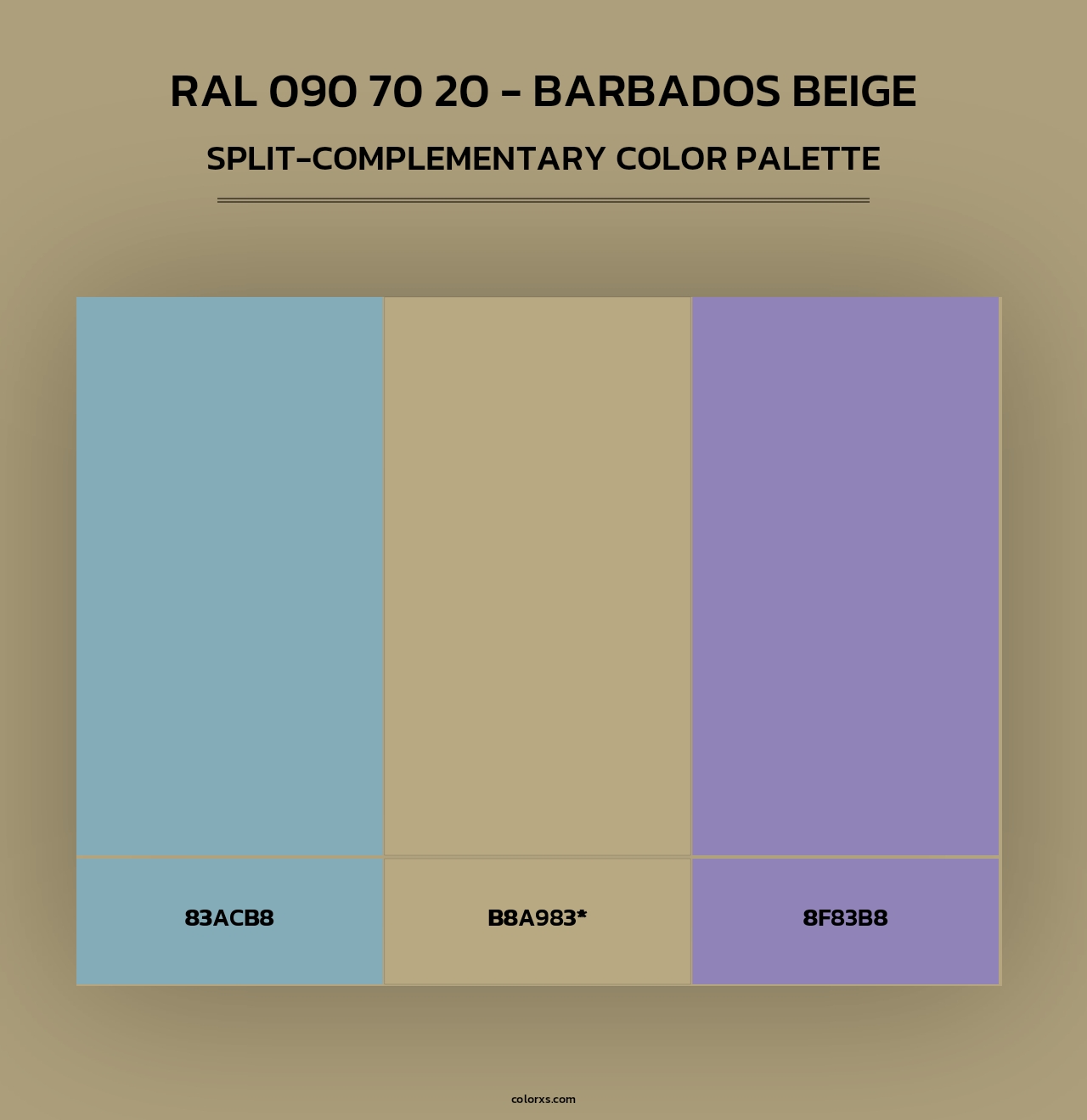 RAL 090 70 20 - Barbados Beige - Split-Complementary Color Palette
