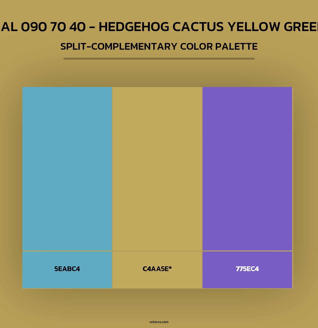 RAL 090 70 40 - Hedgehog Cactus Yellow Green - Split-Complementary Color Palette