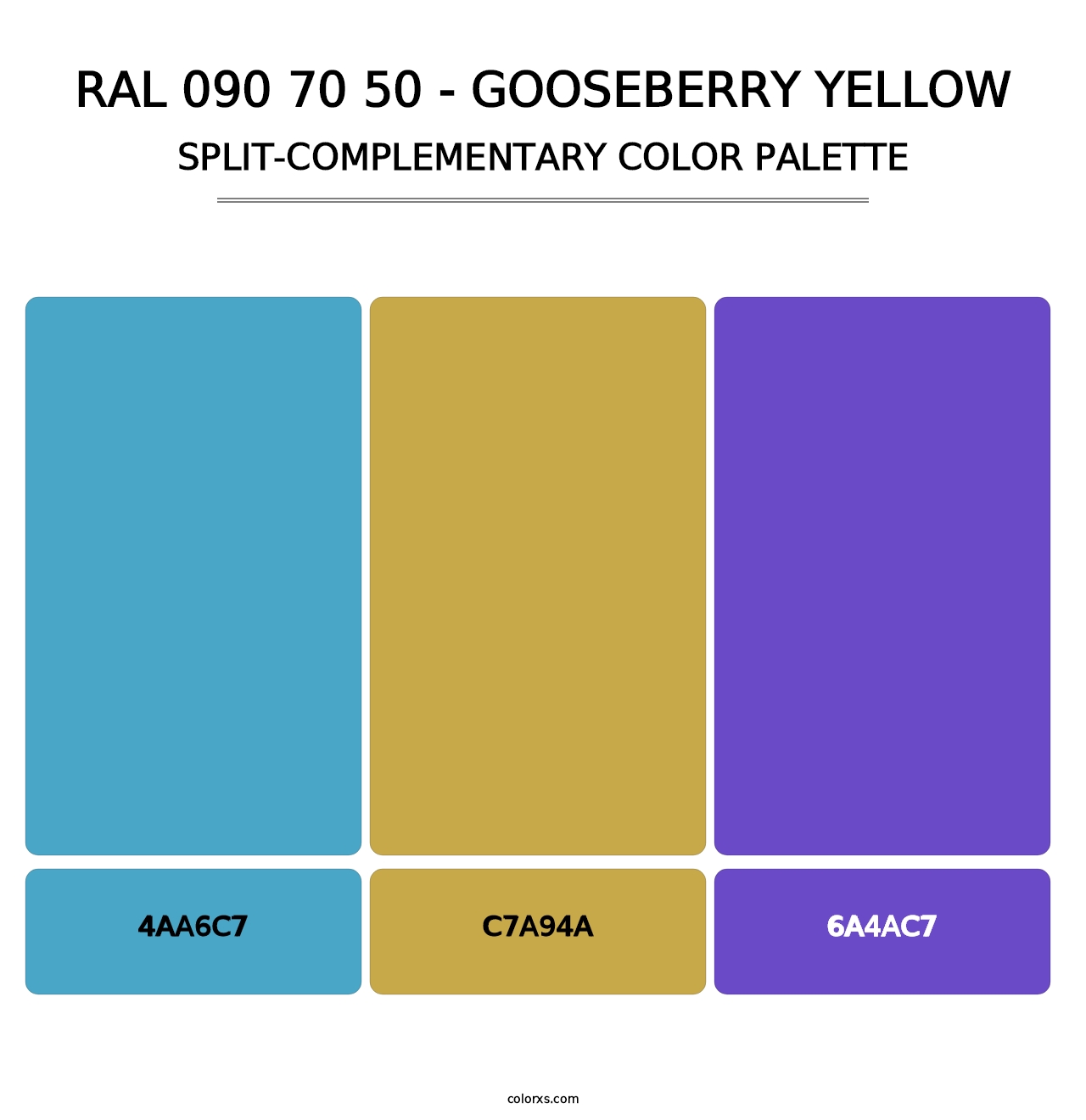 RAL 090 70 50 - Gooseberry Yellow - Split-Complementary Color Palette