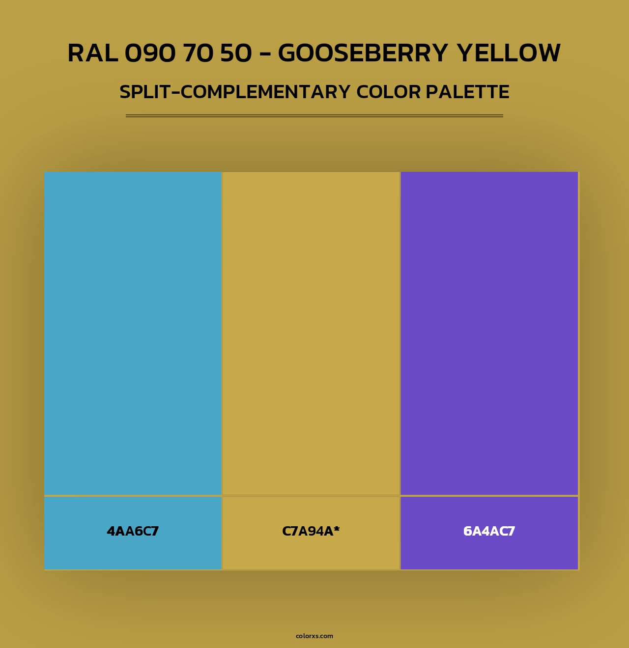 RAL 090 70 50 - Gooseberry Yellow - Split-Complementary Color Palette