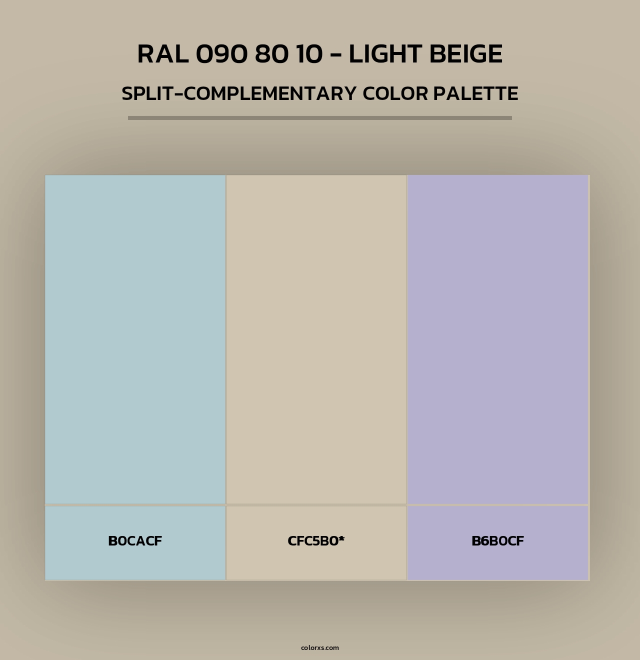 RAL 090 80 10 - Light Beige - Split-Complementary Color Palette