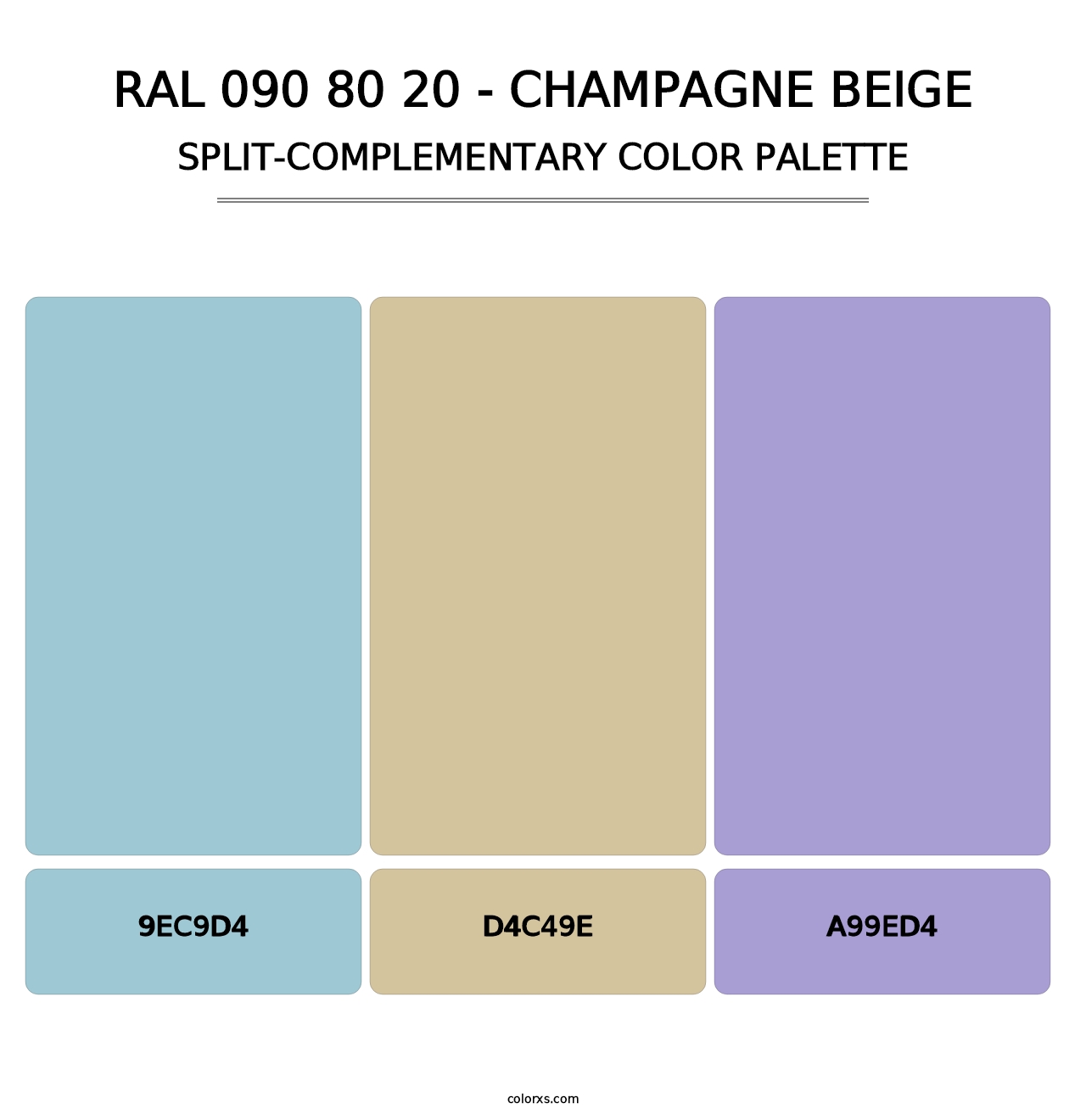 RAL 090 80 20 - Champagne Beige - Split-Complementary Color Palette