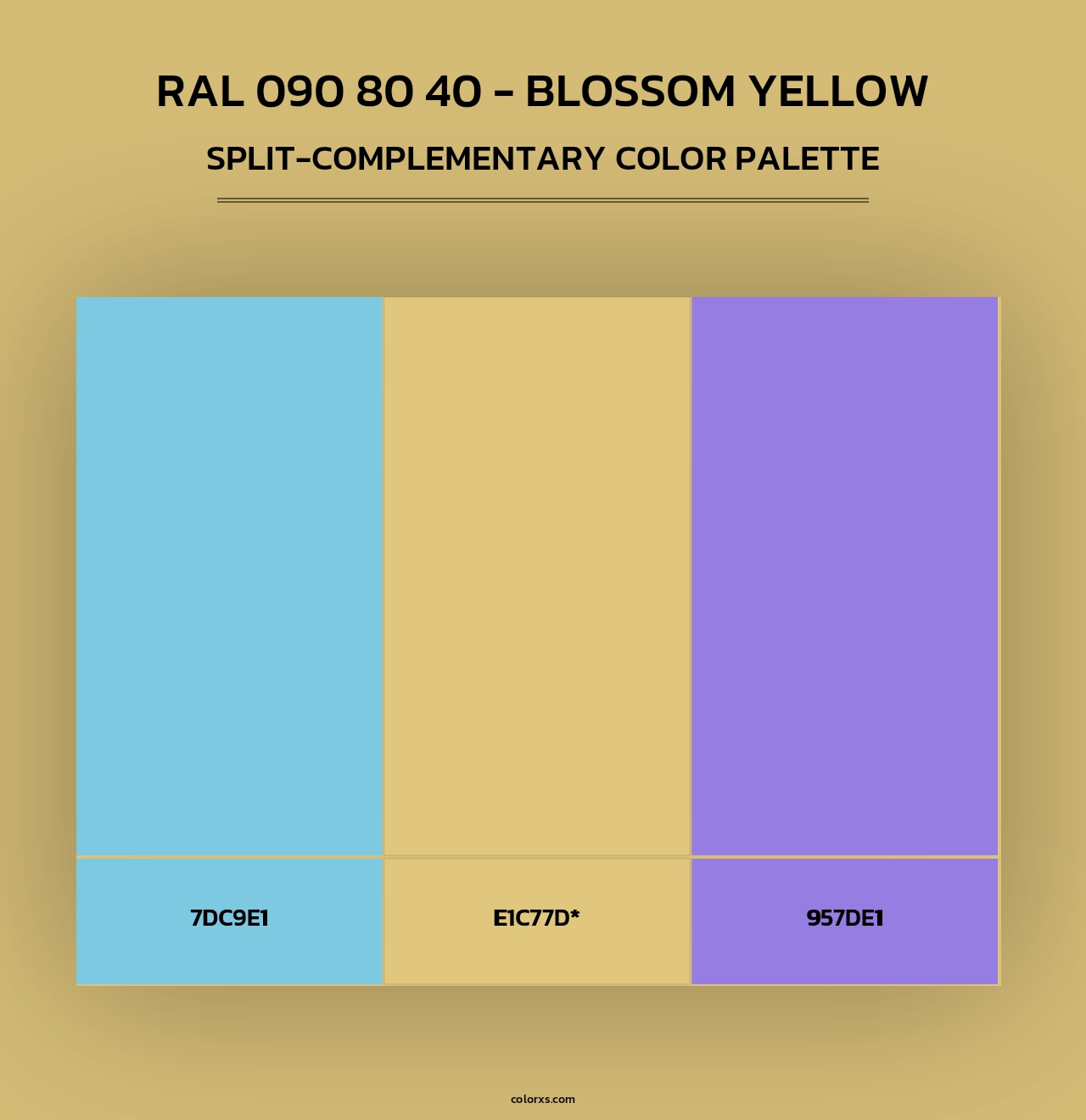 RAL 090 80 40 - Blossom Yellow - Split-Complementary Color Palette