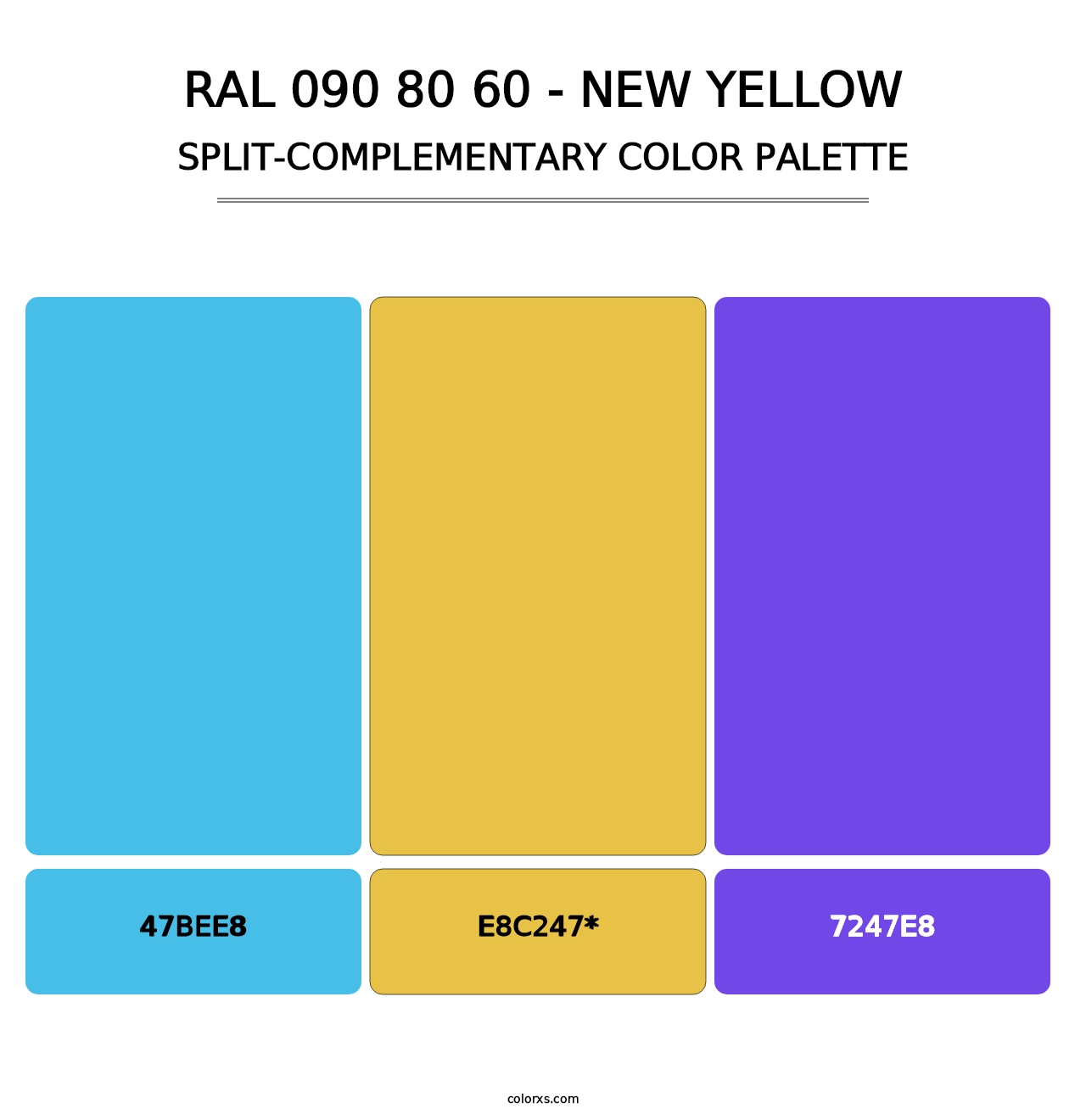 RAL 090 80 60 - New Yellow - Split-Complementary Color Palette