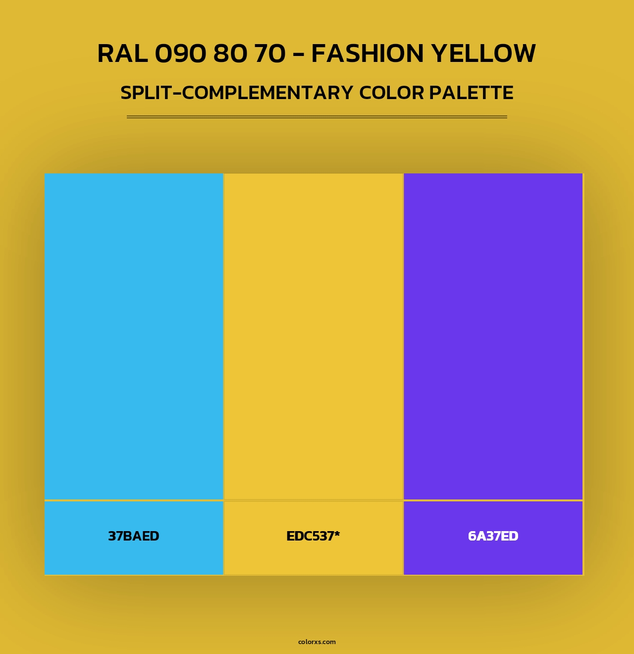 RAL 090 80 70 - Fashion Yellow - Split-Complementary Color Palette