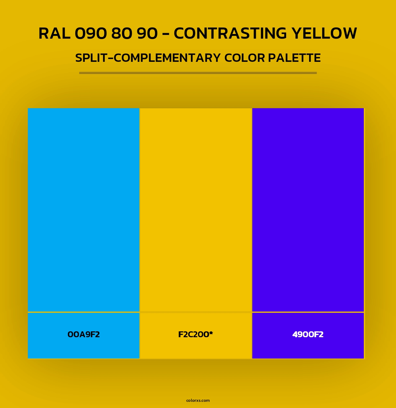 RAL 090 80 90 - Contrasting Yellow - Split-Complementary Color Palette