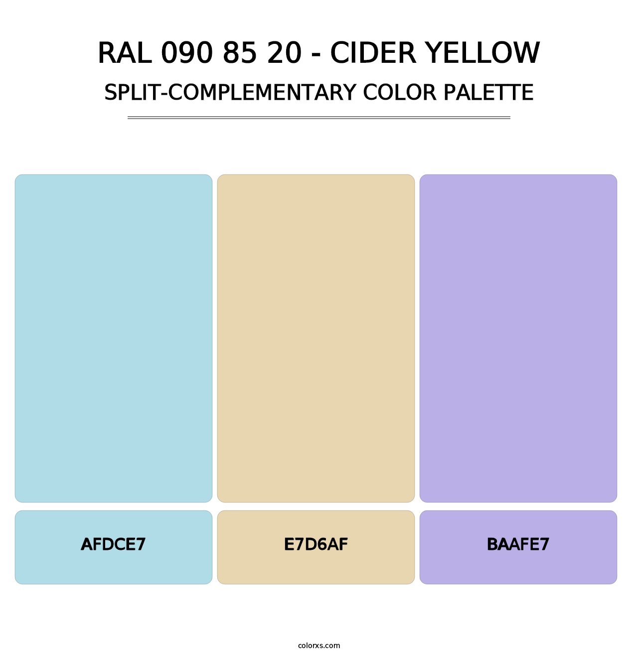 RAL 090 85 20 - Cider Yellow - Split-Complementary Color Palette