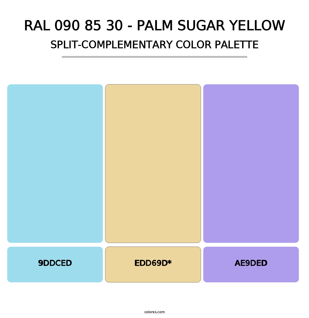 RAL 090 85 30 - Palm Sugar Yellow - Split-Complementary Color Palette