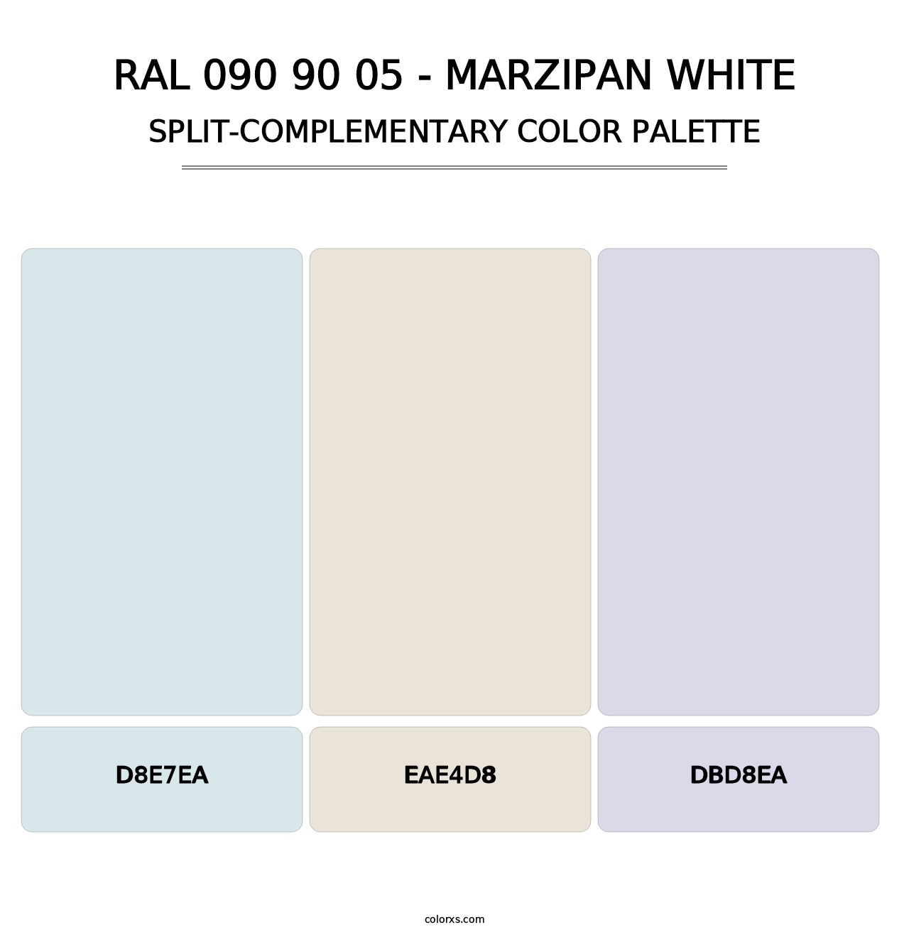 RAL 090 90 05 - Marzipan White - Split-Complementary Color Palette