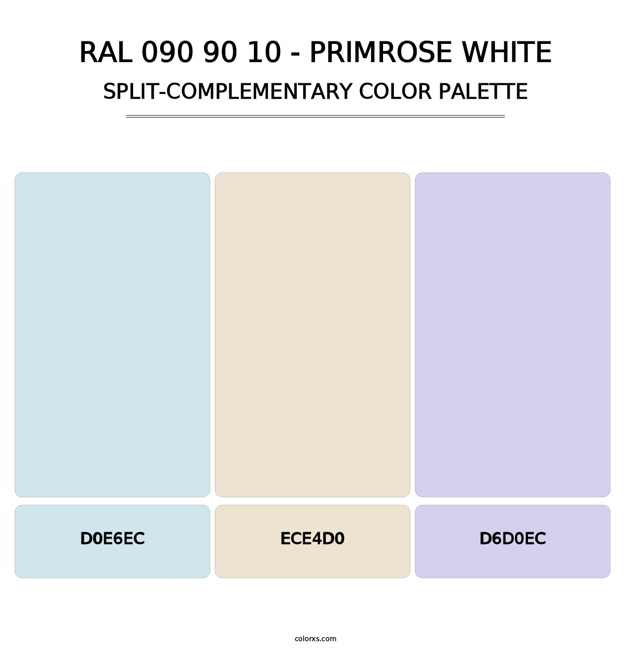 RAL 090 90 10 - Primrose White - Split-Complementary Color Palette