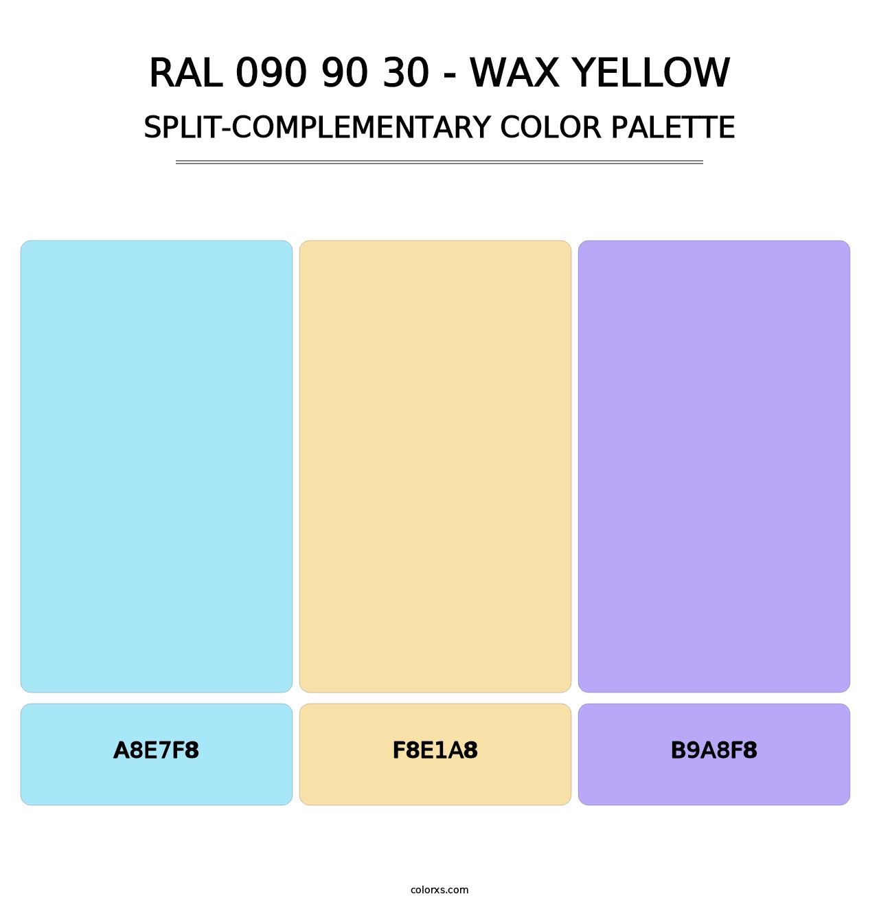RAL 090 90 30 - Wax Yellow - Split-Complementary Color Palette