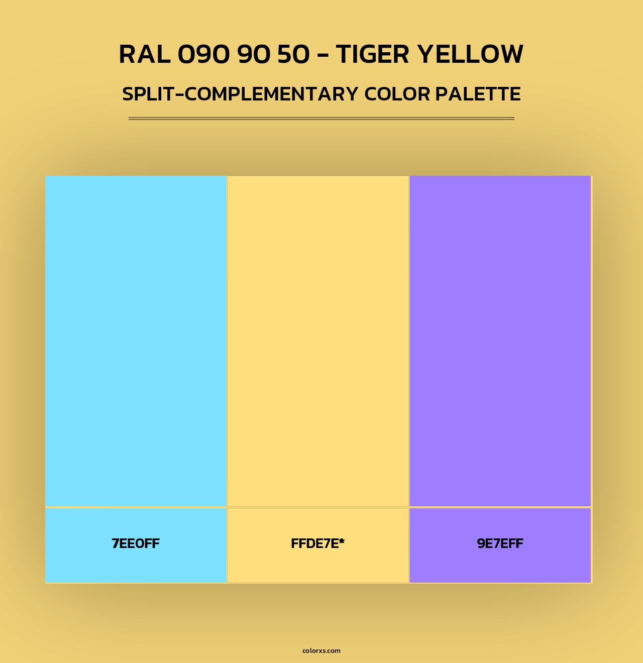 RAL 090 90 50 - Tiger Yellow - Split-Complementary Color Palette