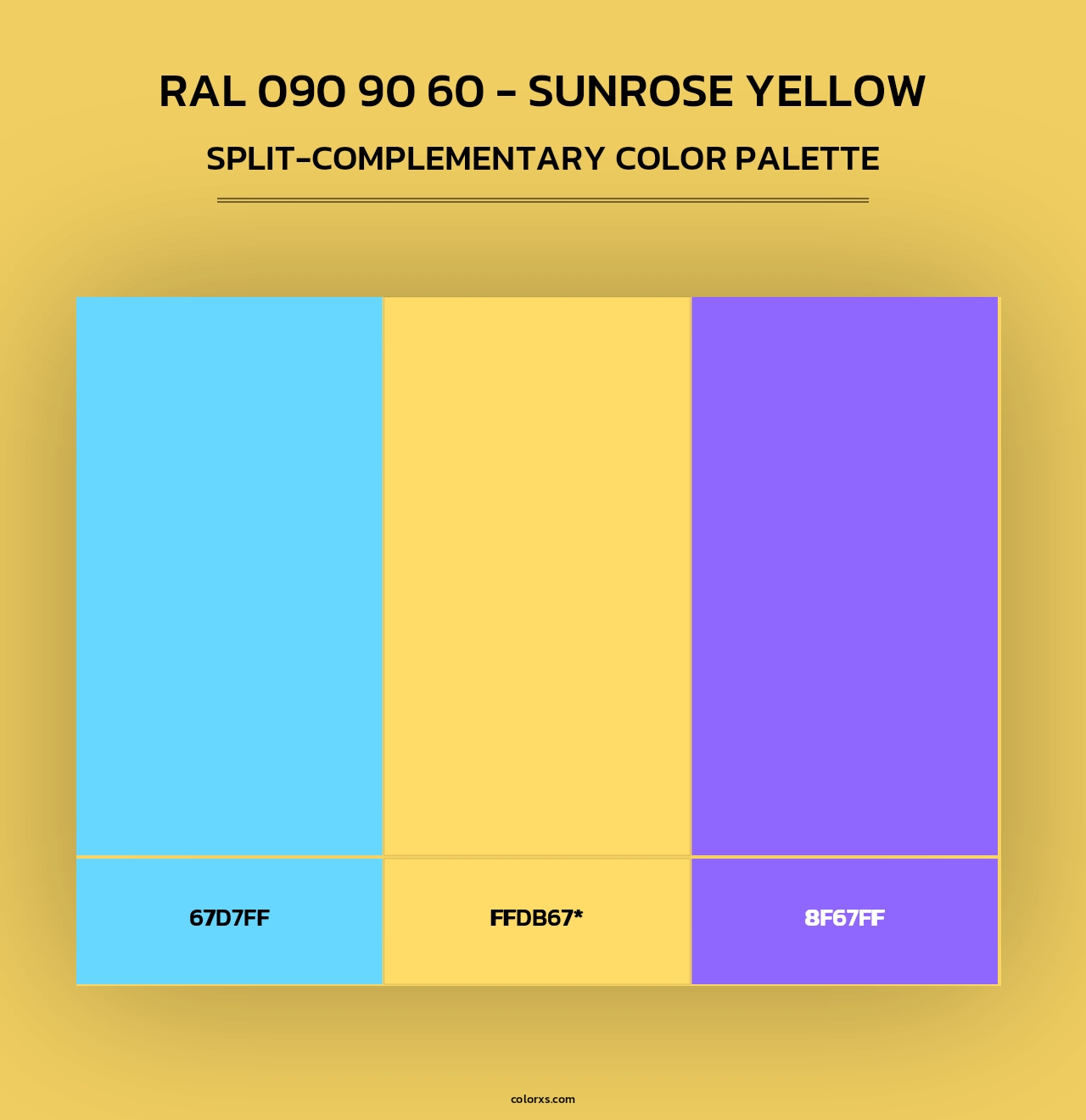 RAL 090 90 60 - Sunrose Yellow - Split-Complementary Color Palette