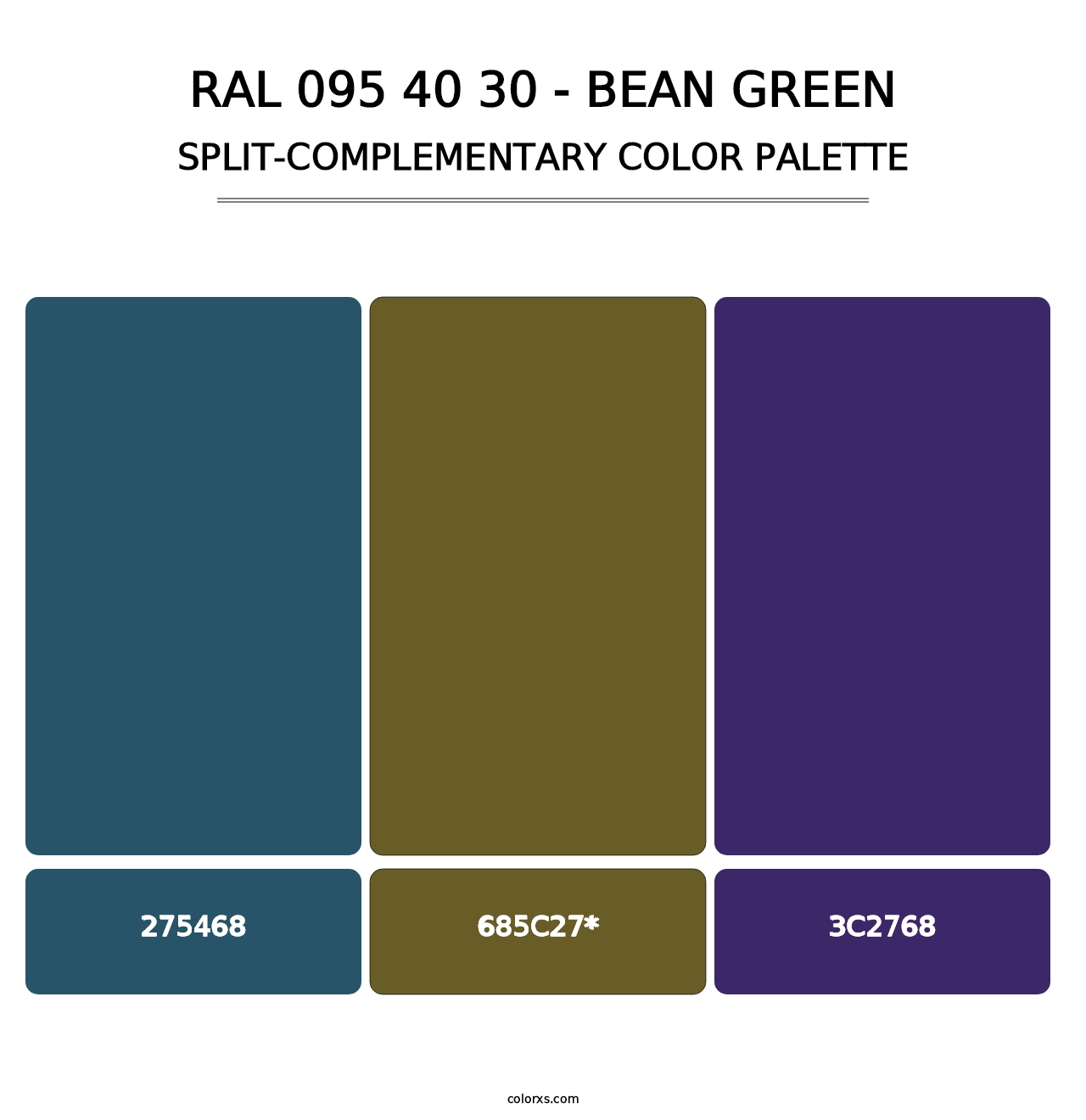 RAL 095 40 30 - Bean Green - Split-Complementary Color Palette