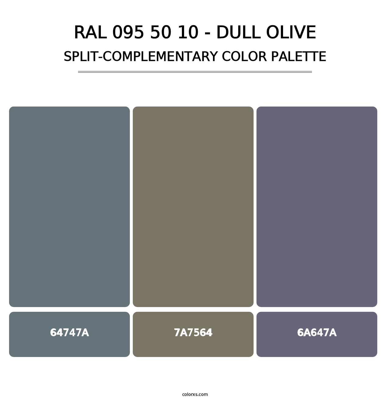 RAL 095 50 10 - Dull Olive - Split-Complementary Color Palette